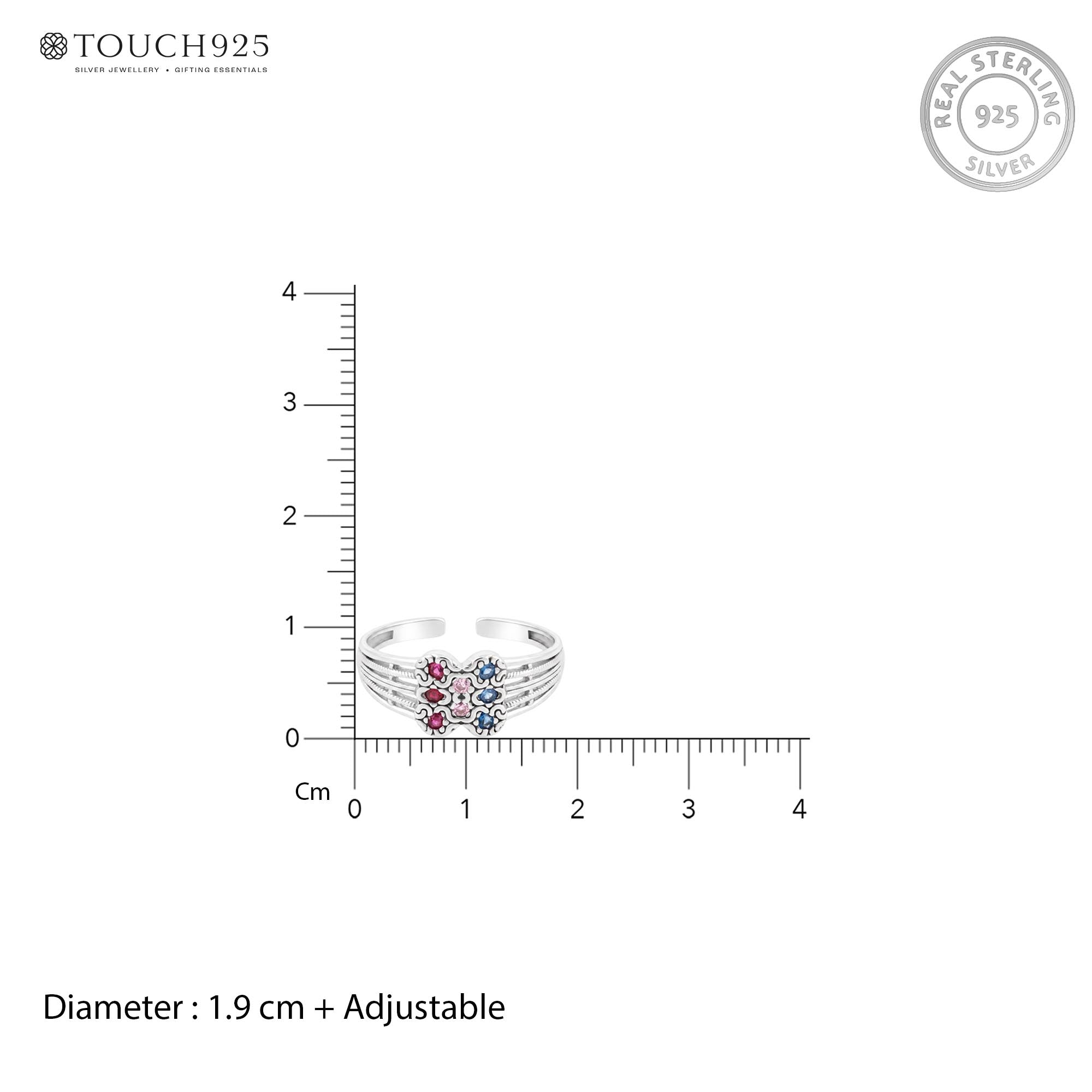 Geometric CZ Toe Ring