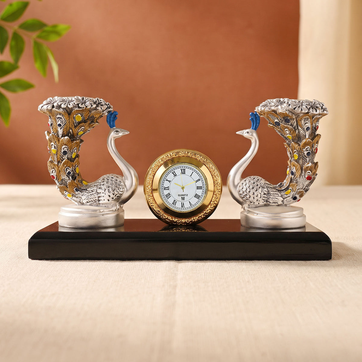 999 Silver Plated Peacock Candle Stand