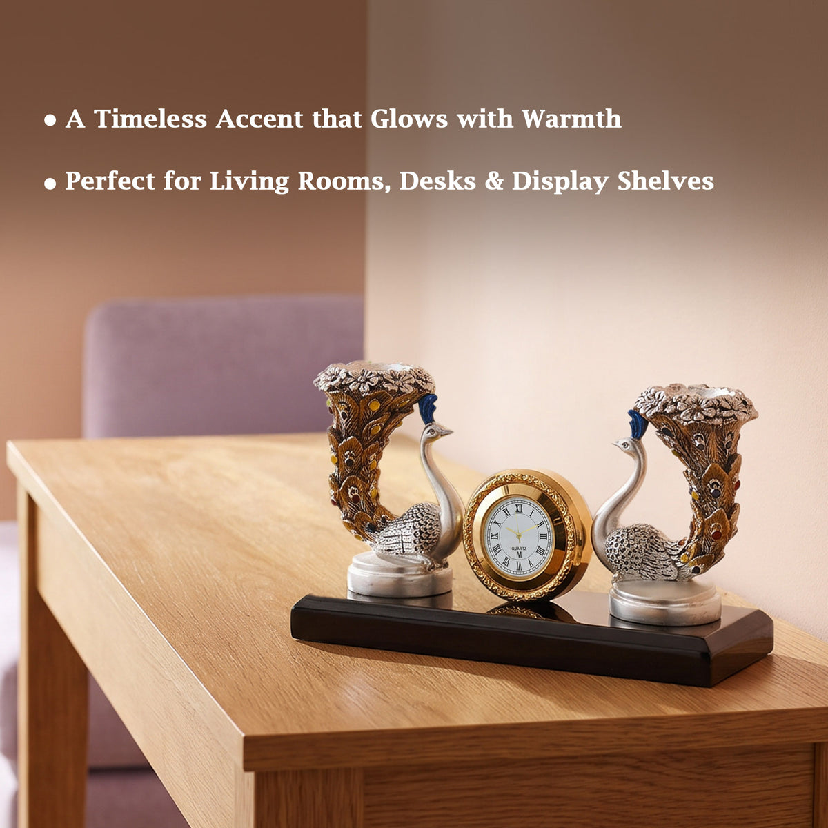 999 Silver Plated Peacock Candle Stand