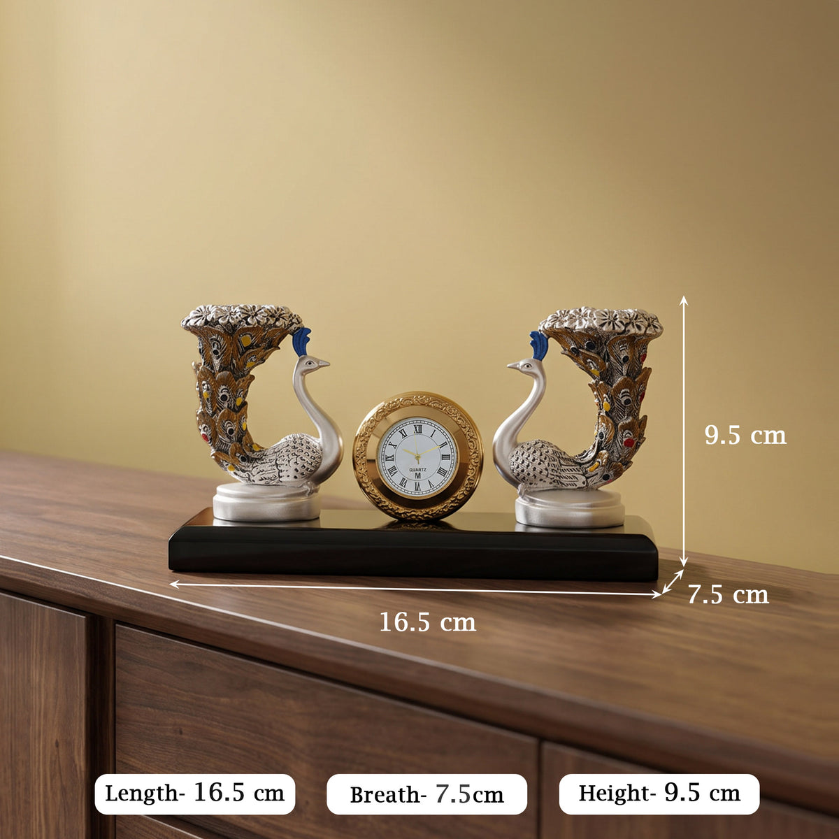 999 Silver Plated Peacock Candle Stand