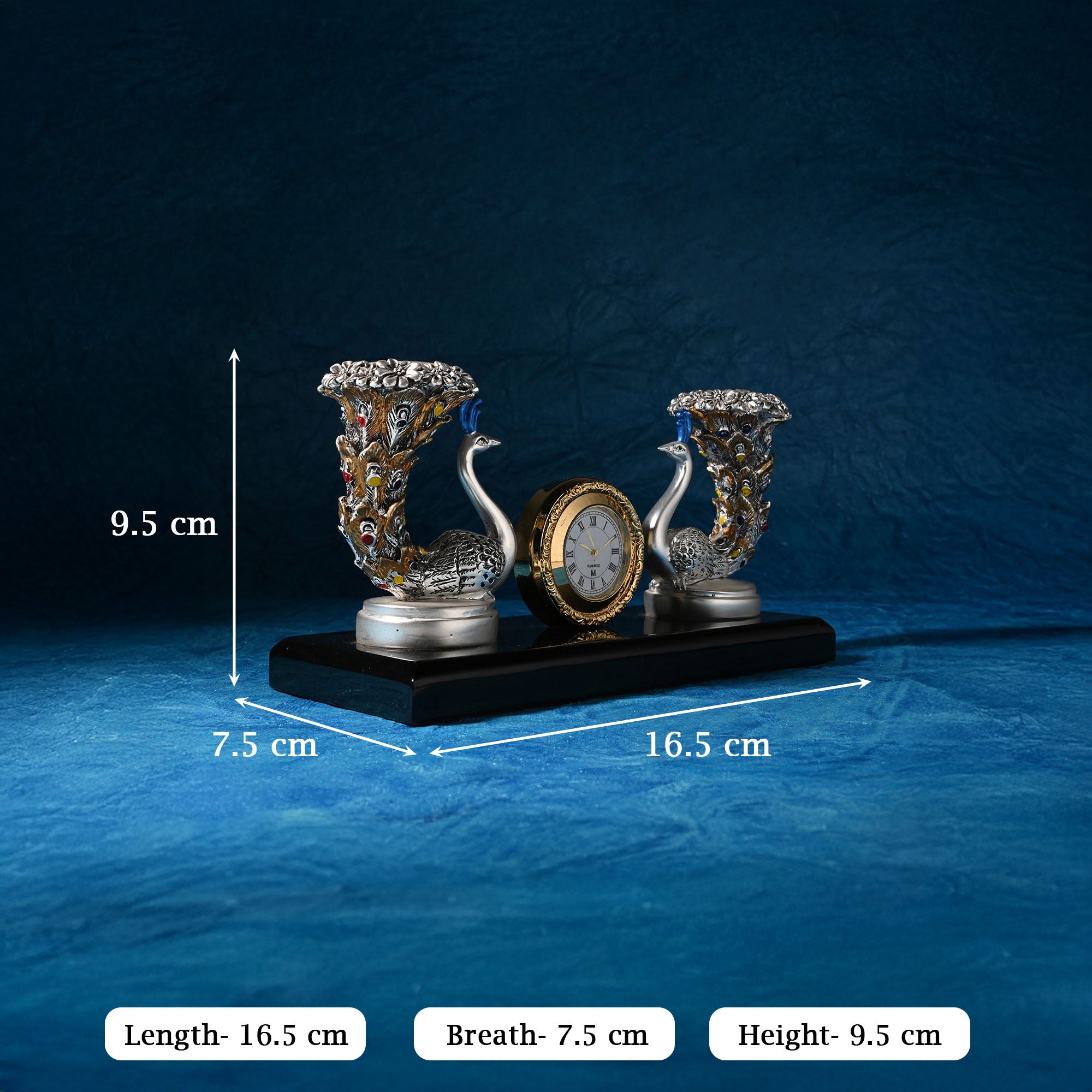 999 Silver Plated Peacock Candle Stand