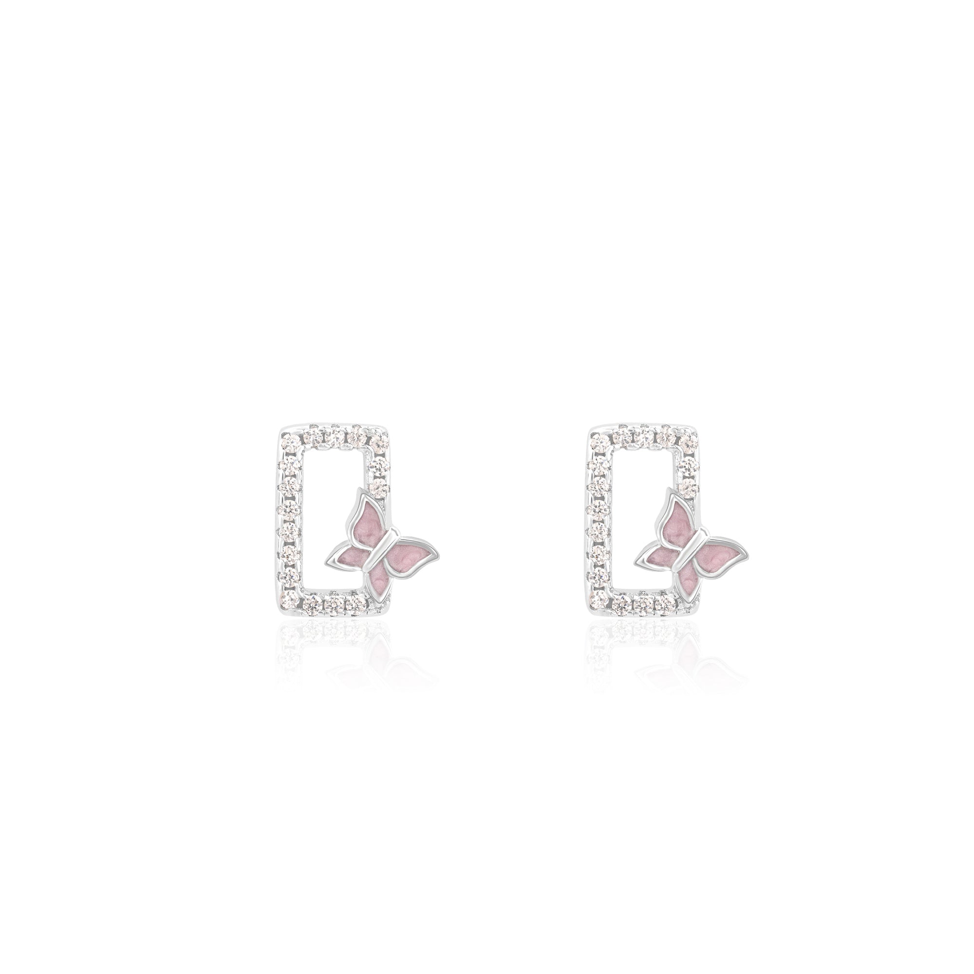 CZ Butterfly Pendant Set