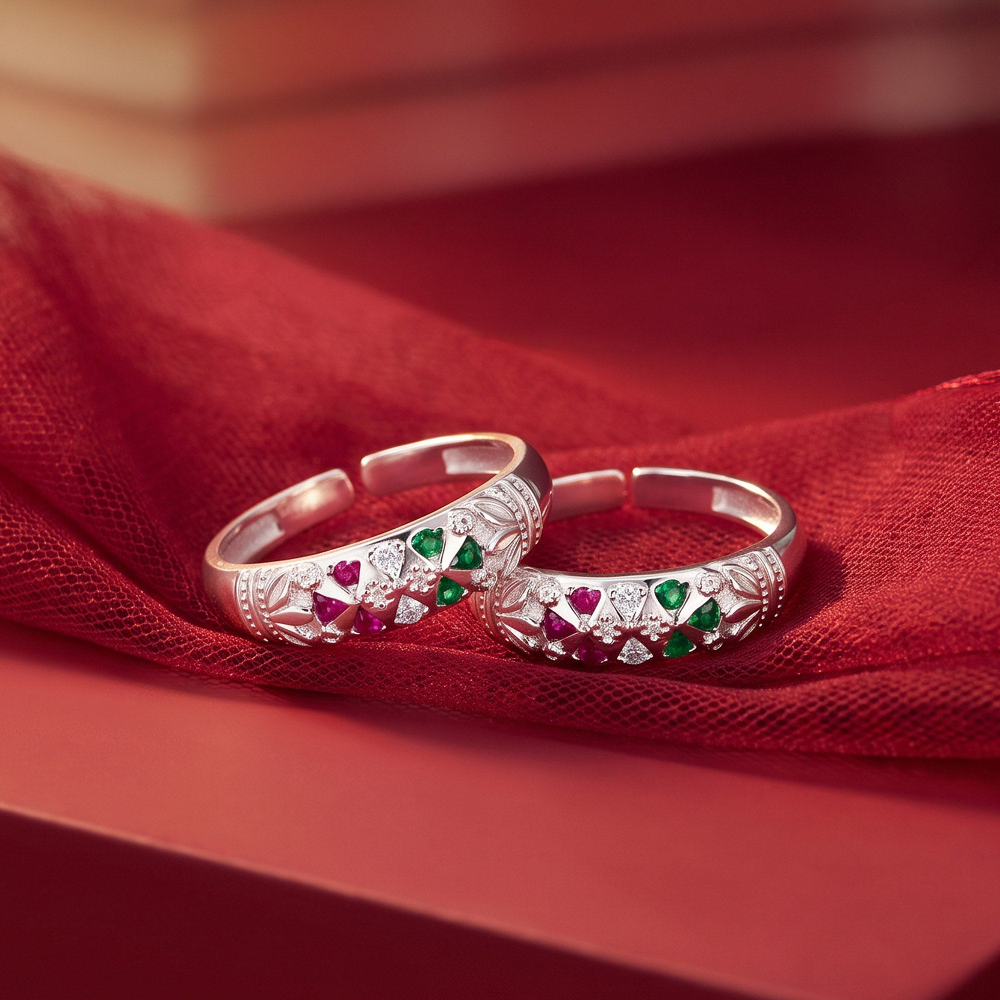 Tri-Color Floral Toe Ring