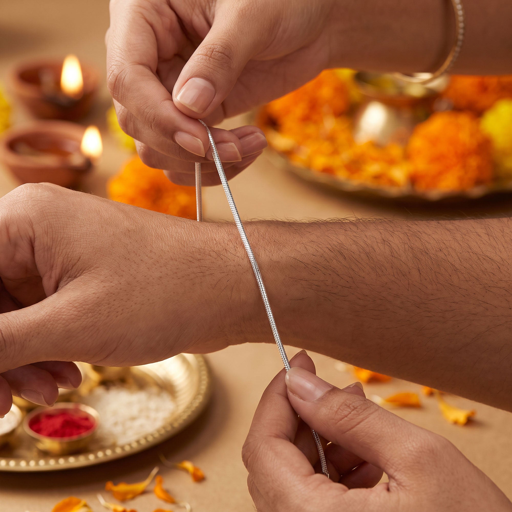 Silver Forever Sheild Silver Rakhi