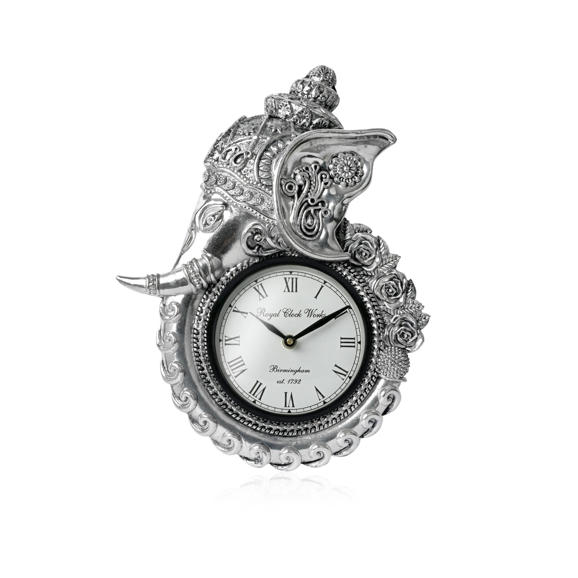Divine Lord Ganesha 999 Silver Art Wall Clock