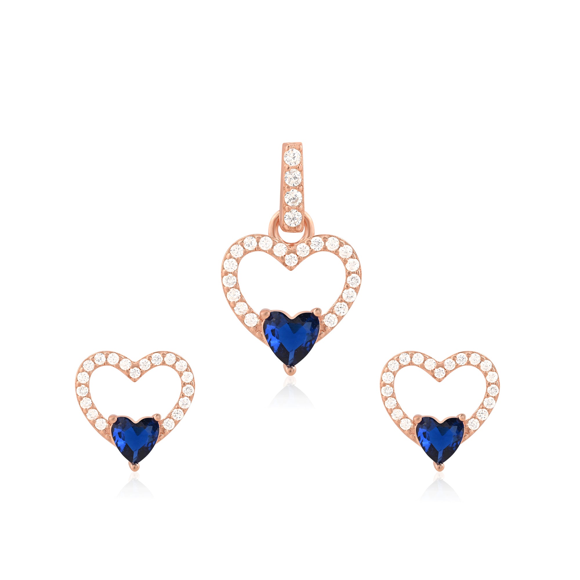 Heart CZ Pendant Set