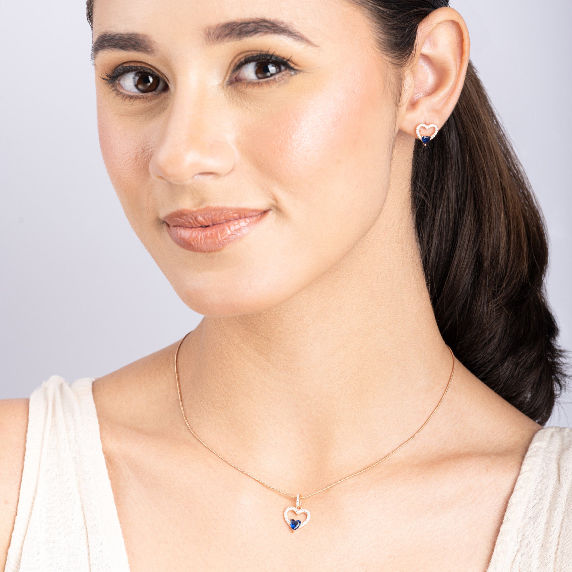 Heart CZ Pendant Set
