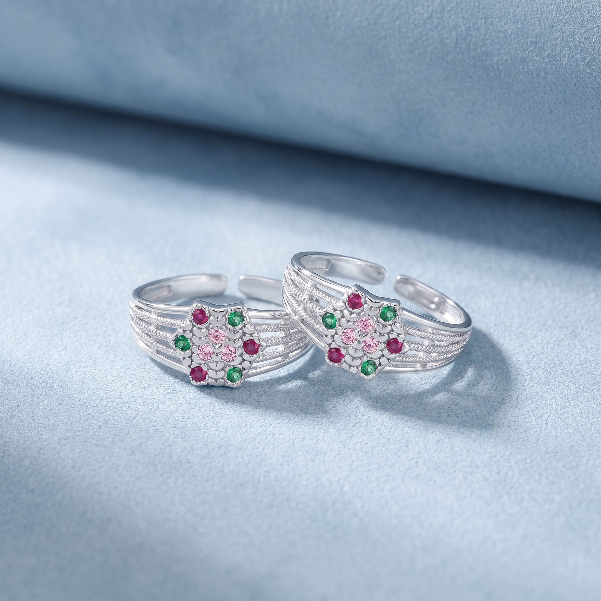 Hexagon Cluster Toe Ring