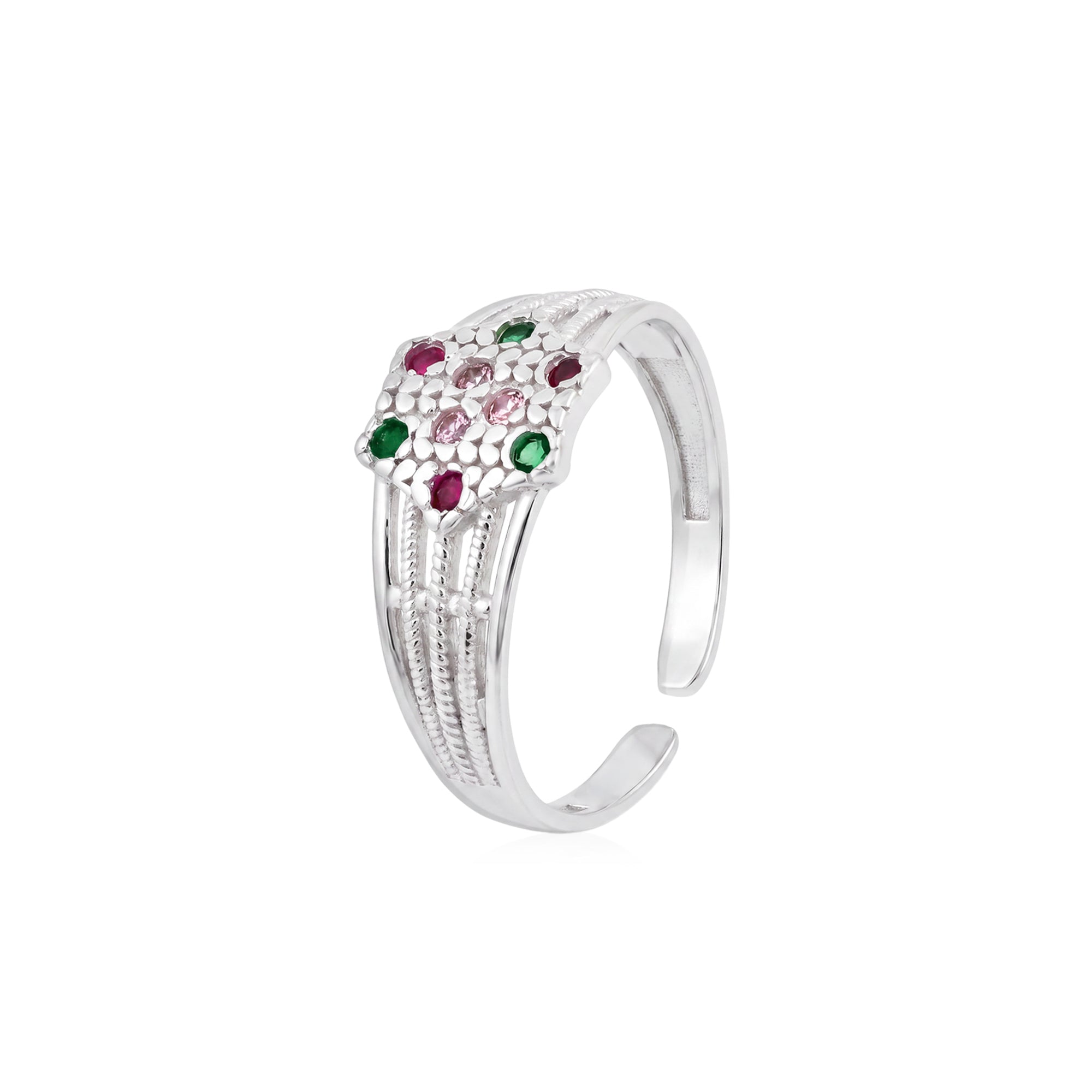 Hexagon Cluster Toe Ring