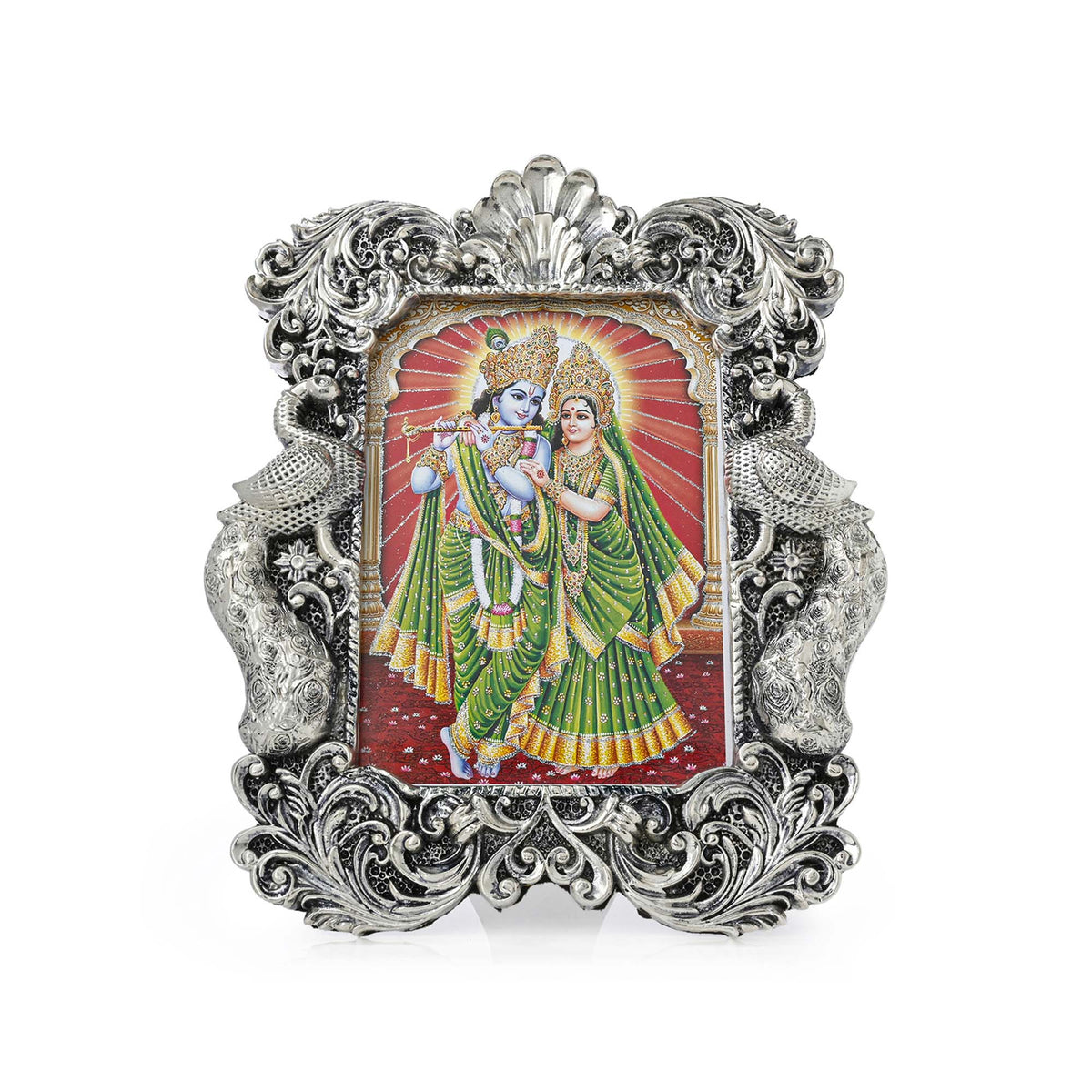 999 Silver Plated Radha Krishna Frame