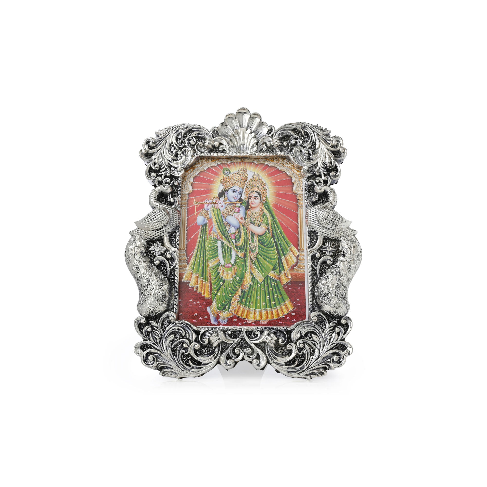 999 Silver Plated Radha Krishna Frame