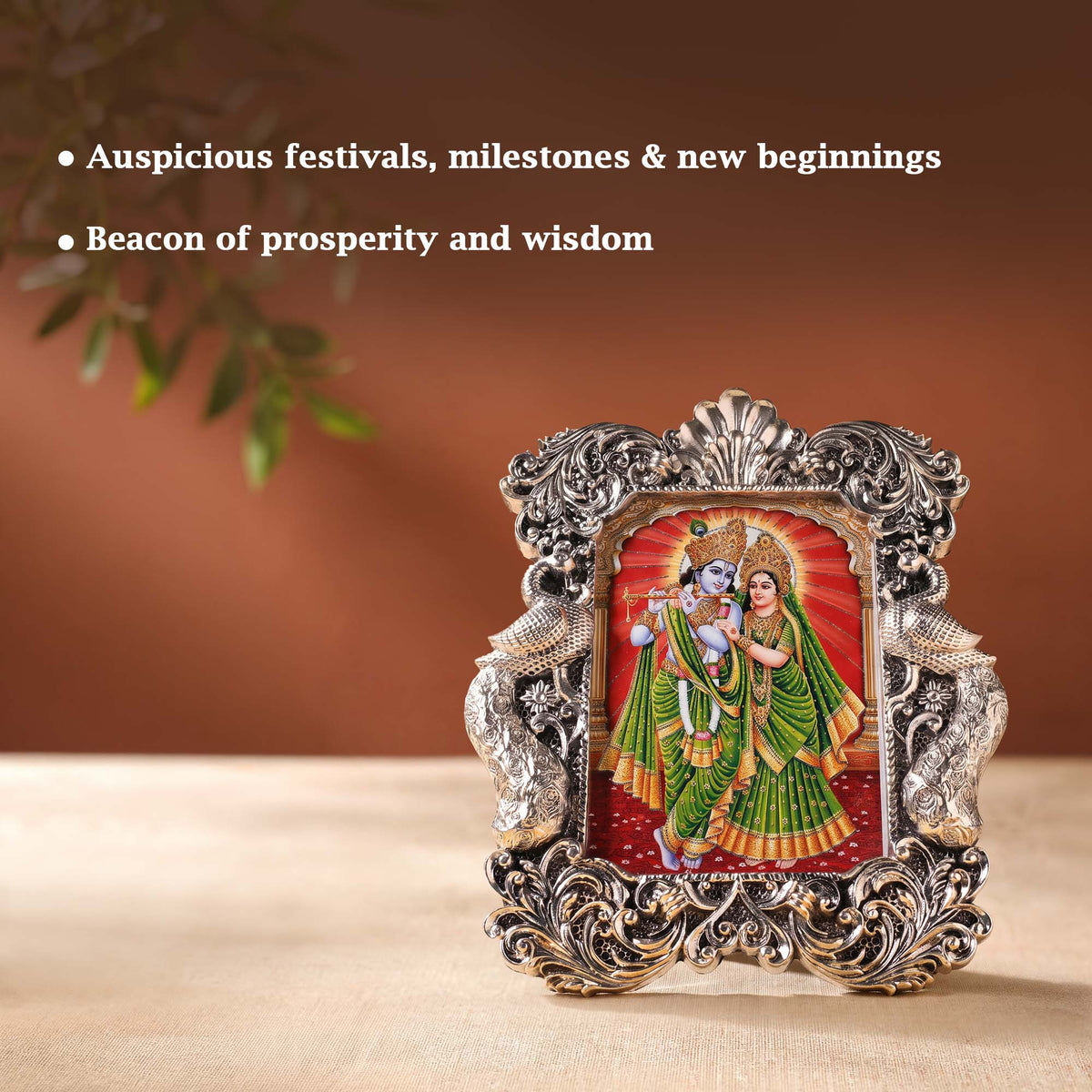 999 Silver Plated Radha Krishna Frame