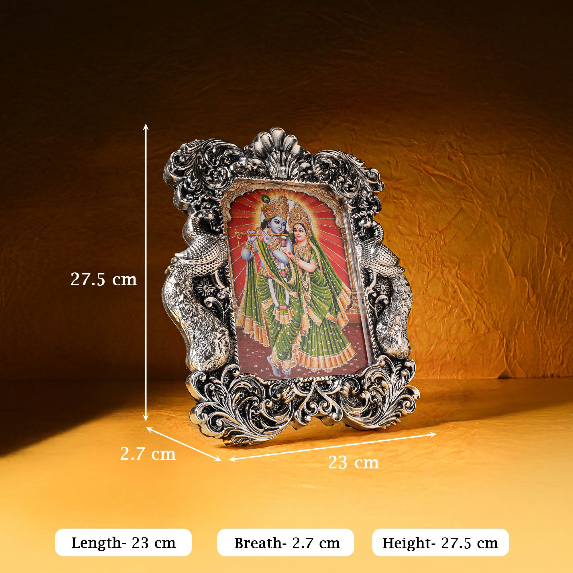 999 Silver Plated Radha Krishna Frame