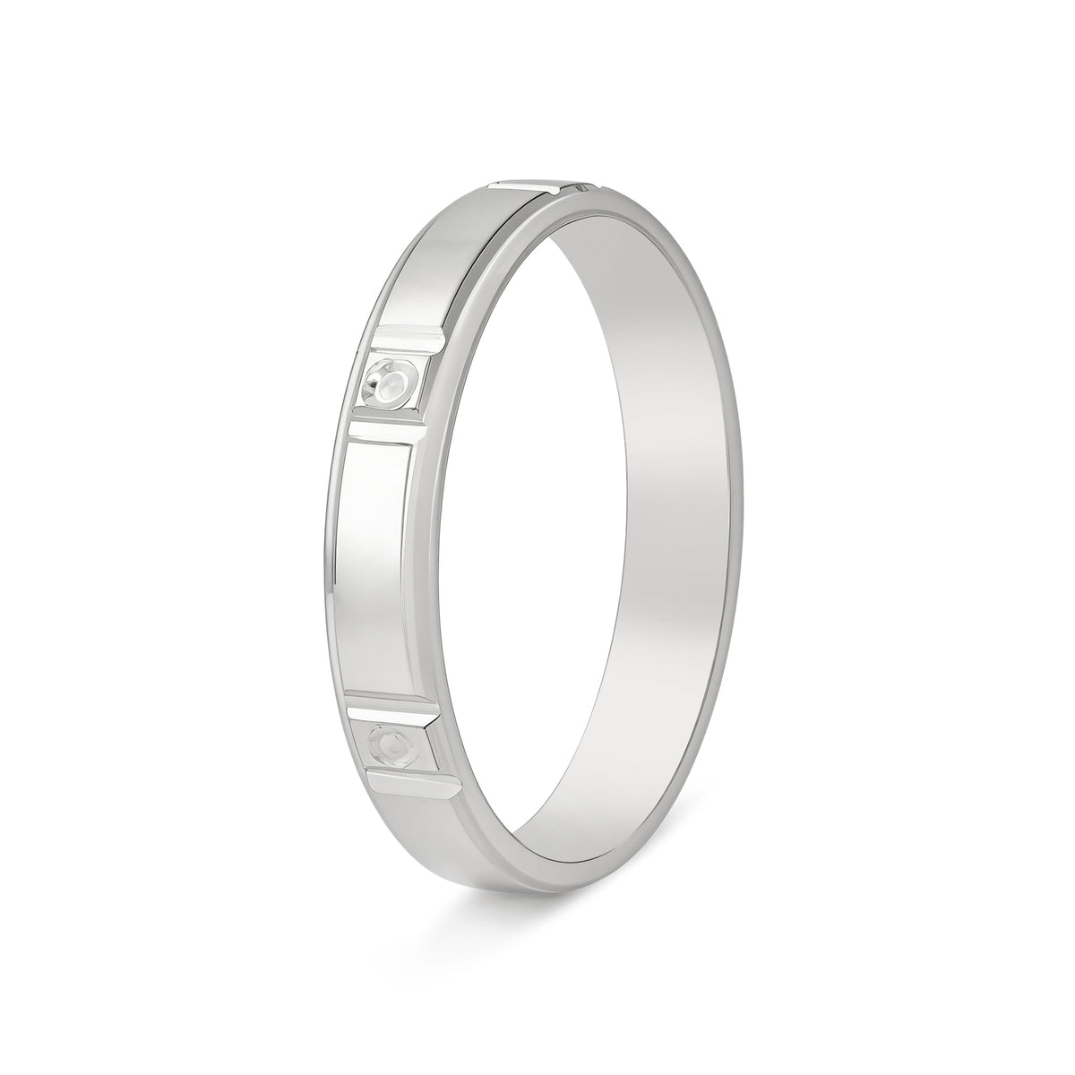 925 Silver Modern Rivet Inset Ring - Touch925 Silver Jewellery
