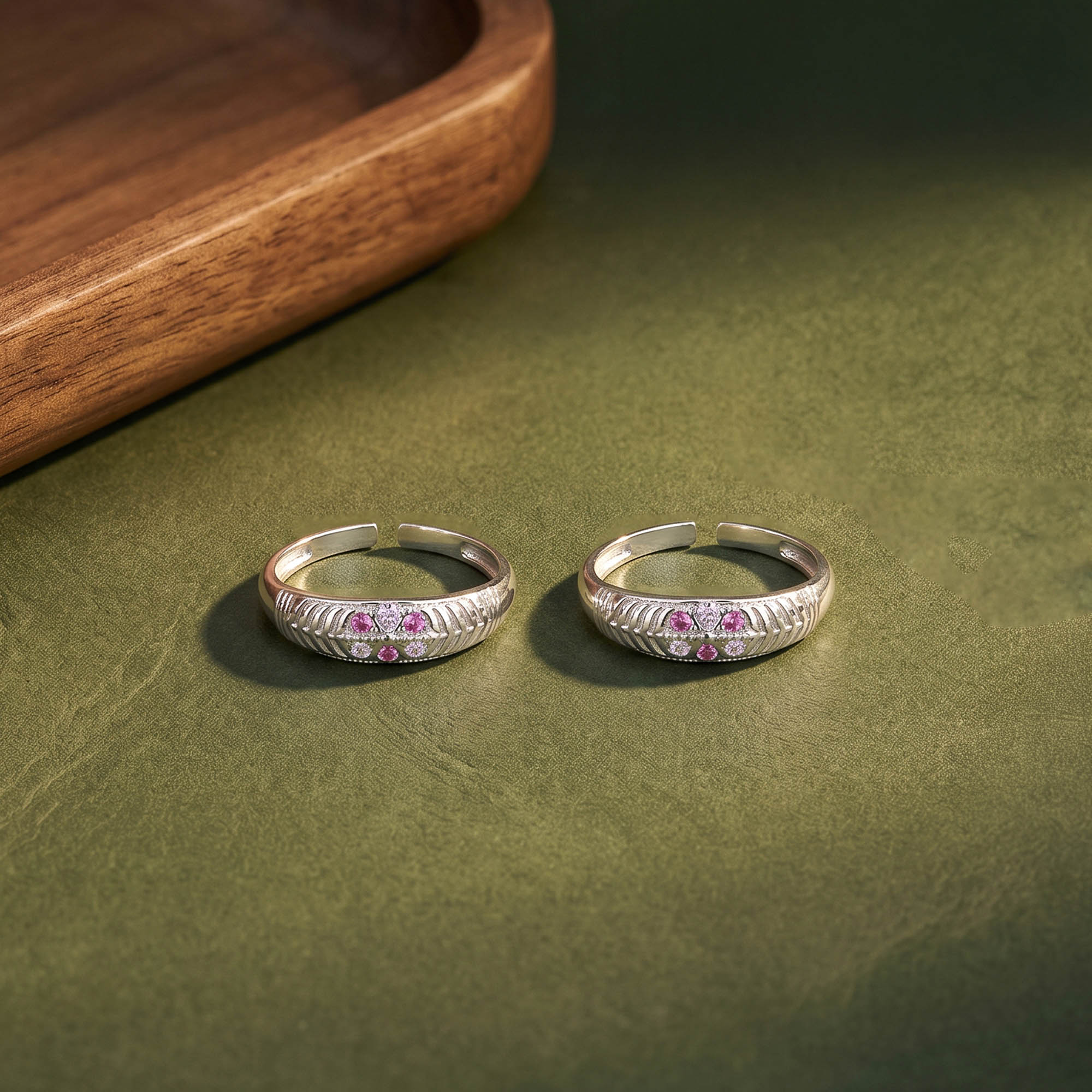 Ruby Leaf Textured Ring