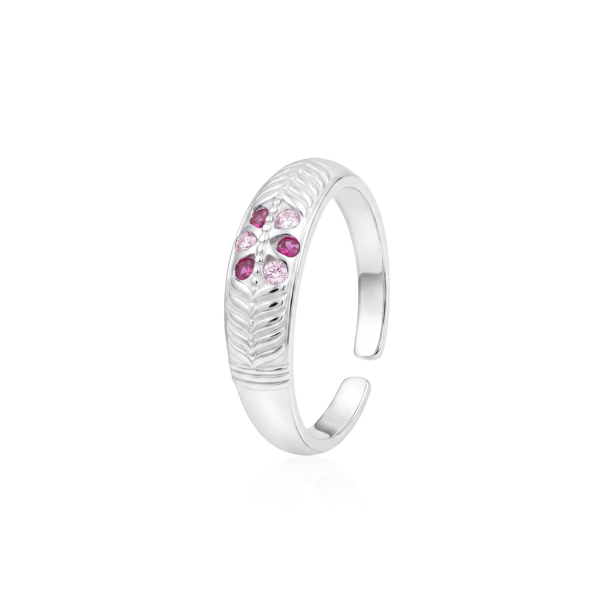 Ruby Leaf Textured Ring