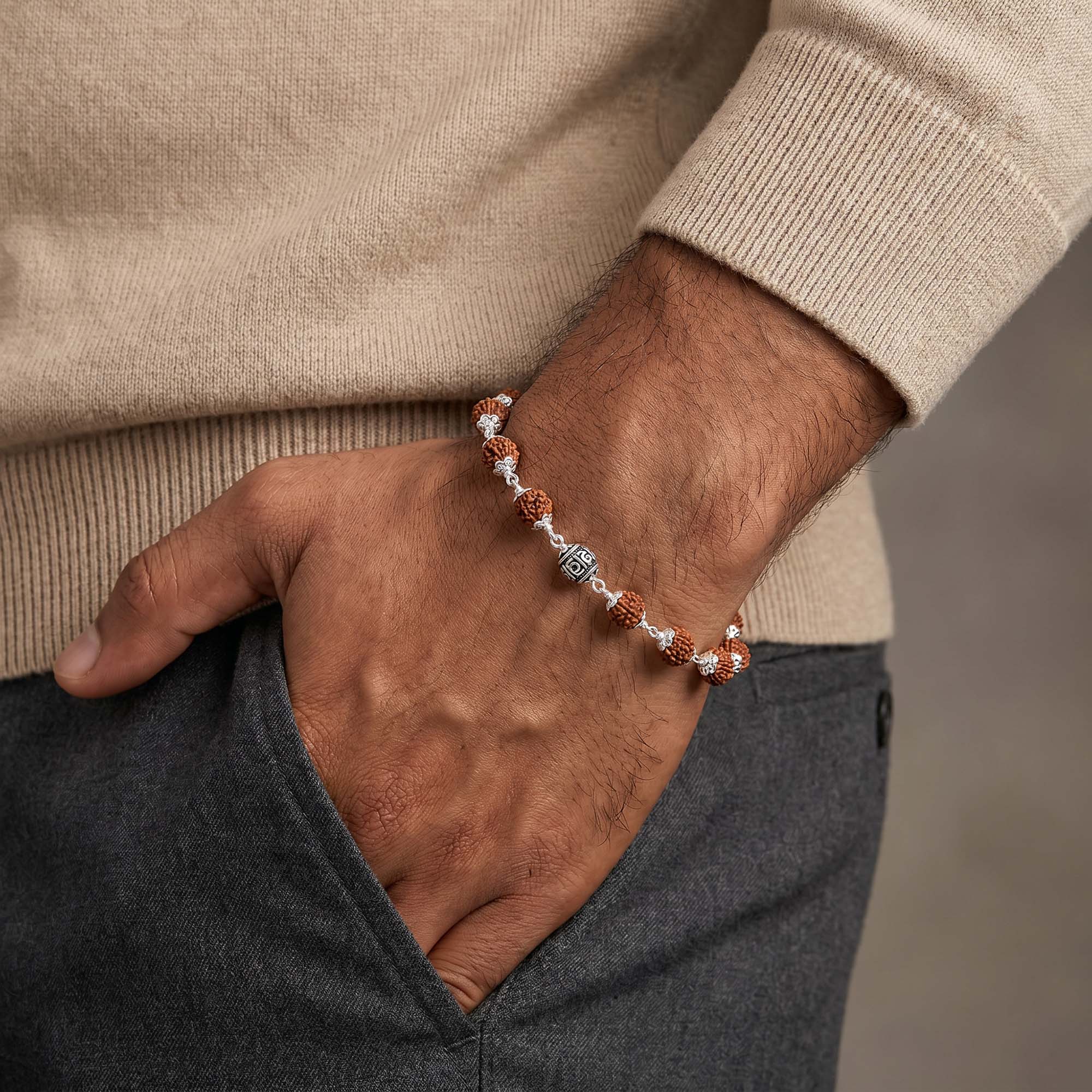 Om Rudraksha Men's Bracelet
