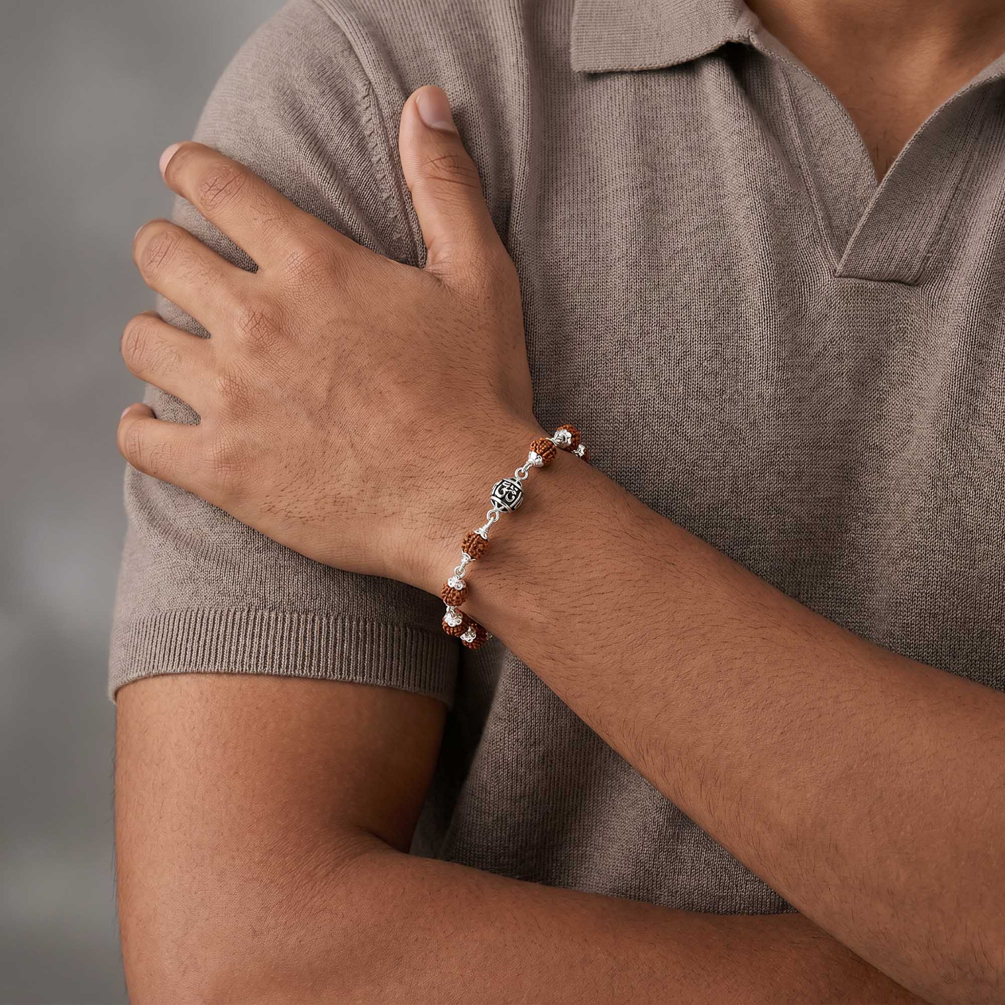 Om Rudraksha Men's Bracelet
