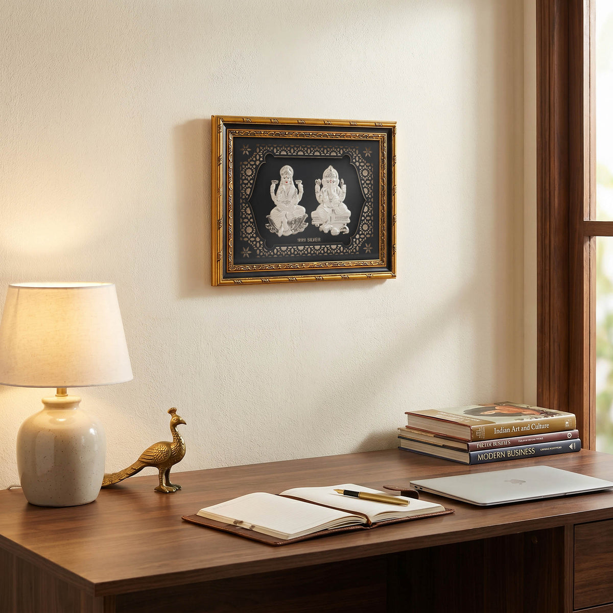 999 Silver Lakshmi Ganesh Frame