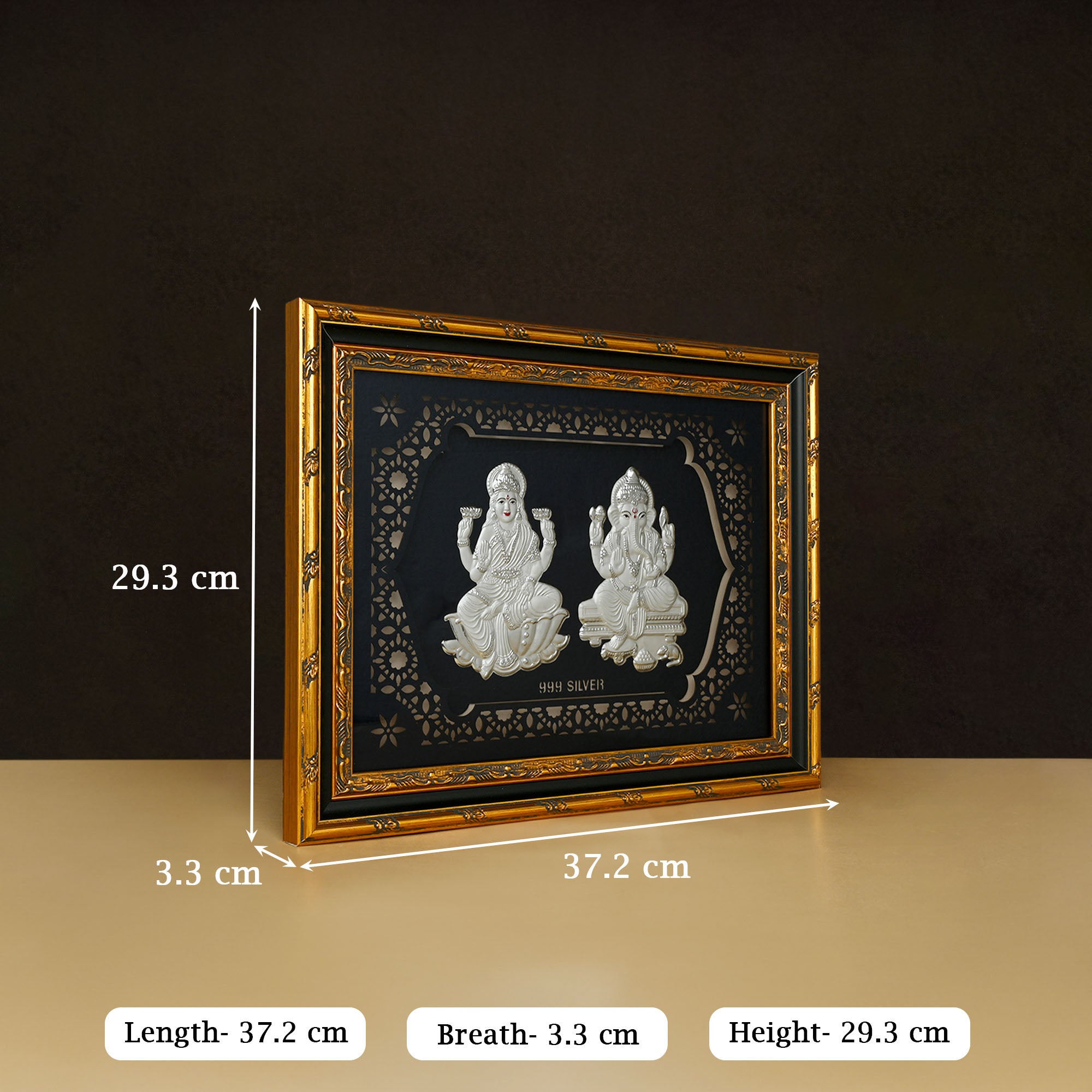 999 Silver Lakshmi Ganesh Frame