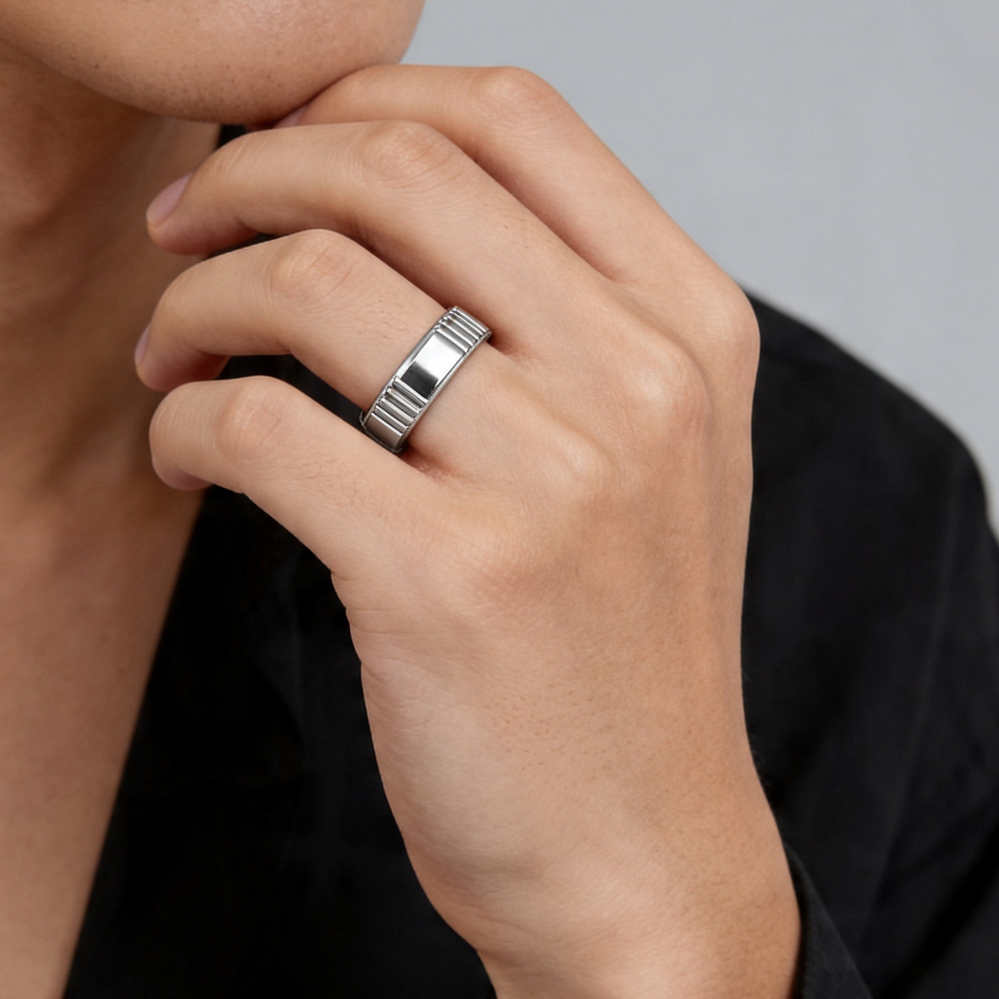Fluted Men's Ring