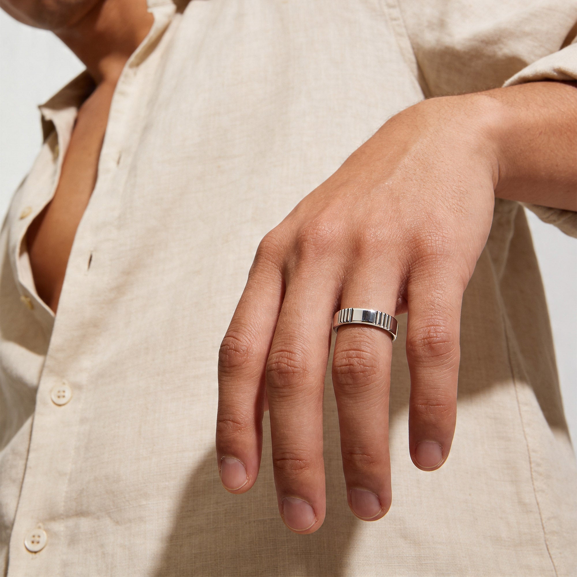 Fluted Men's Ring