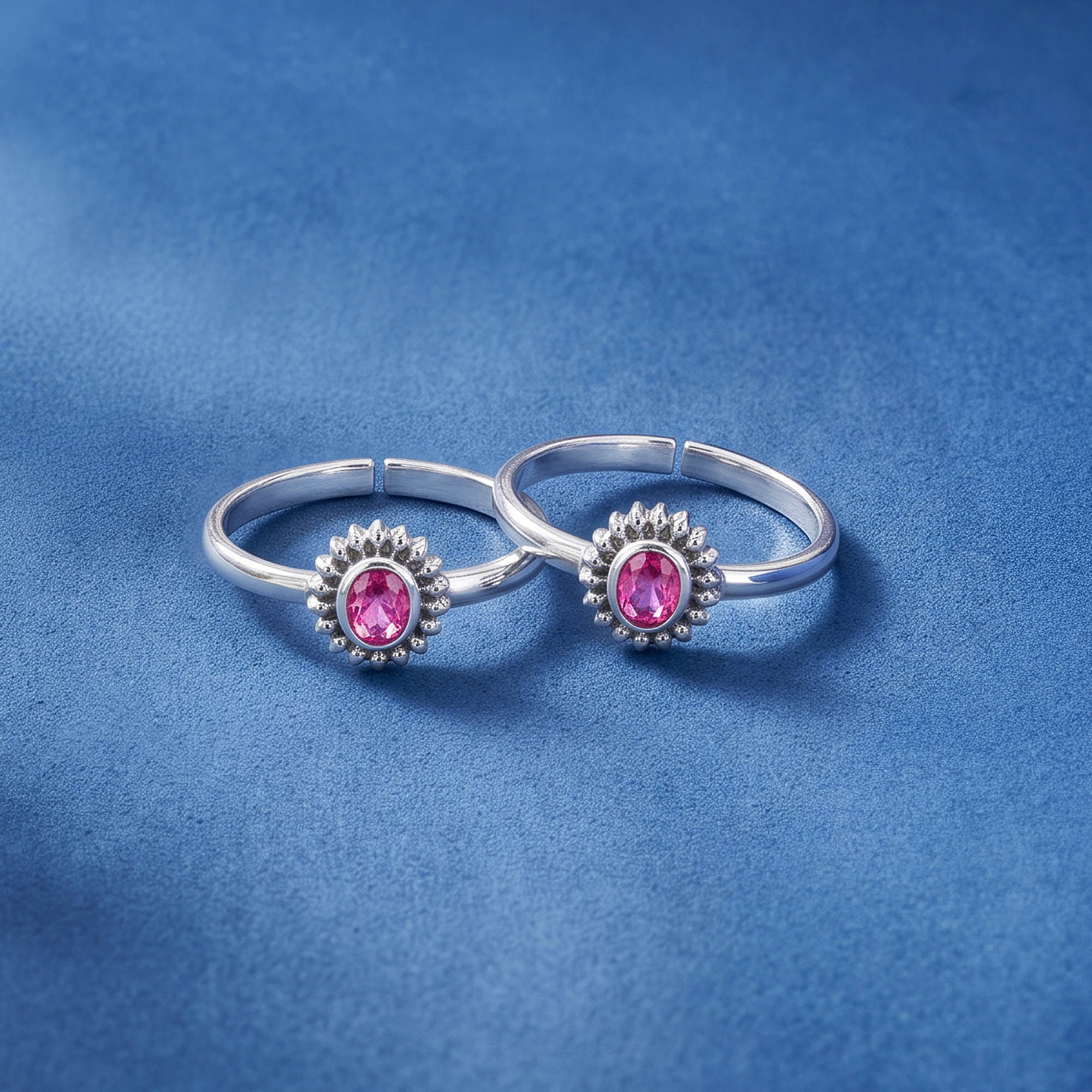 Ruby Sunburst Toe Ring
