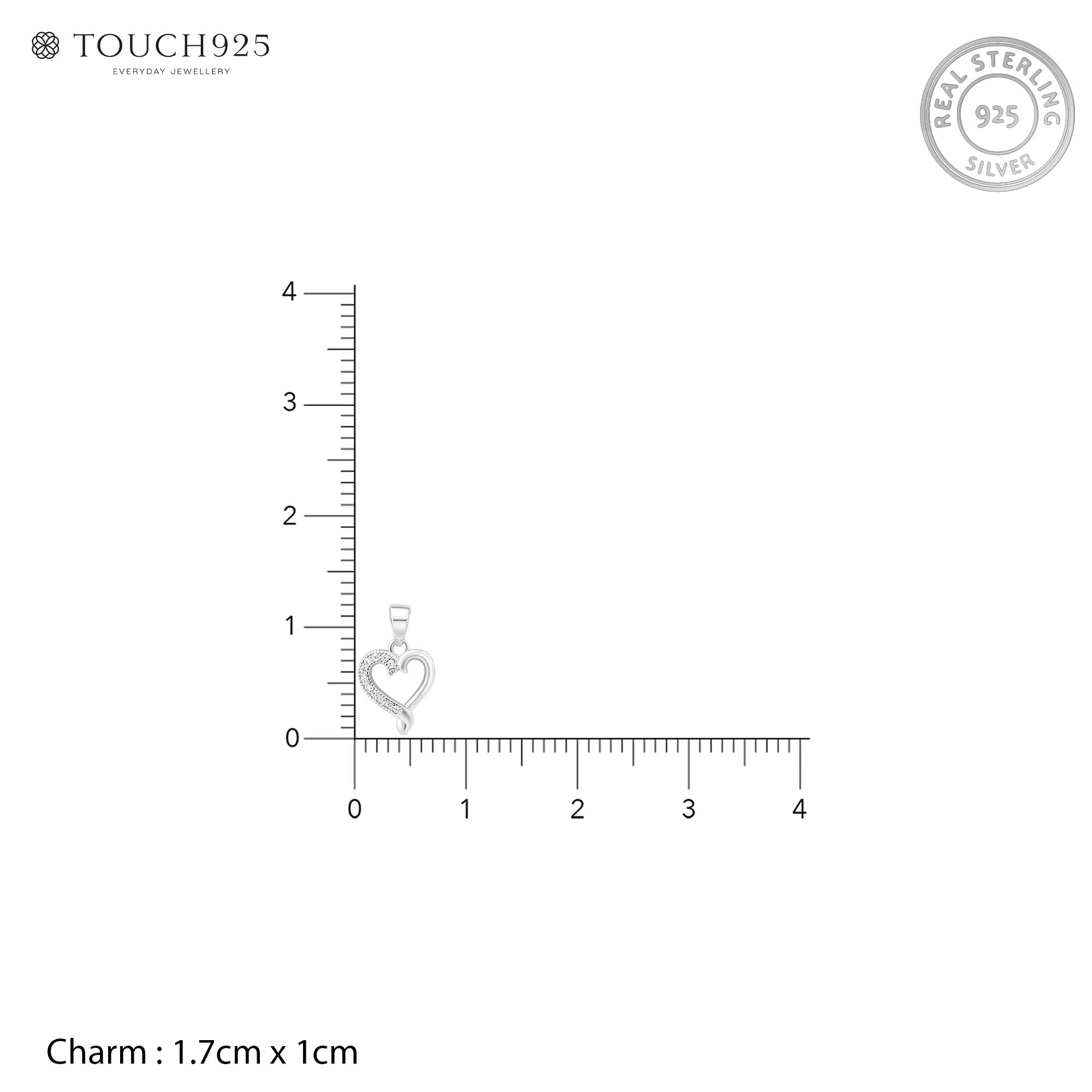 Pavé Loop Heart Silver Pendant