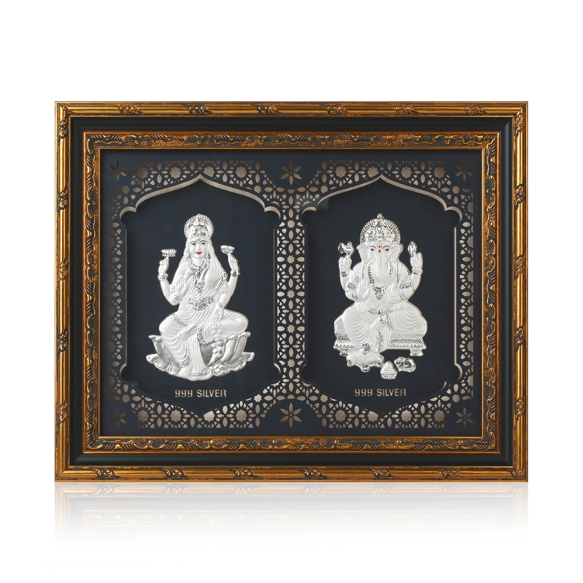 999 Silver Lakshmi Ganesh Wall Frame