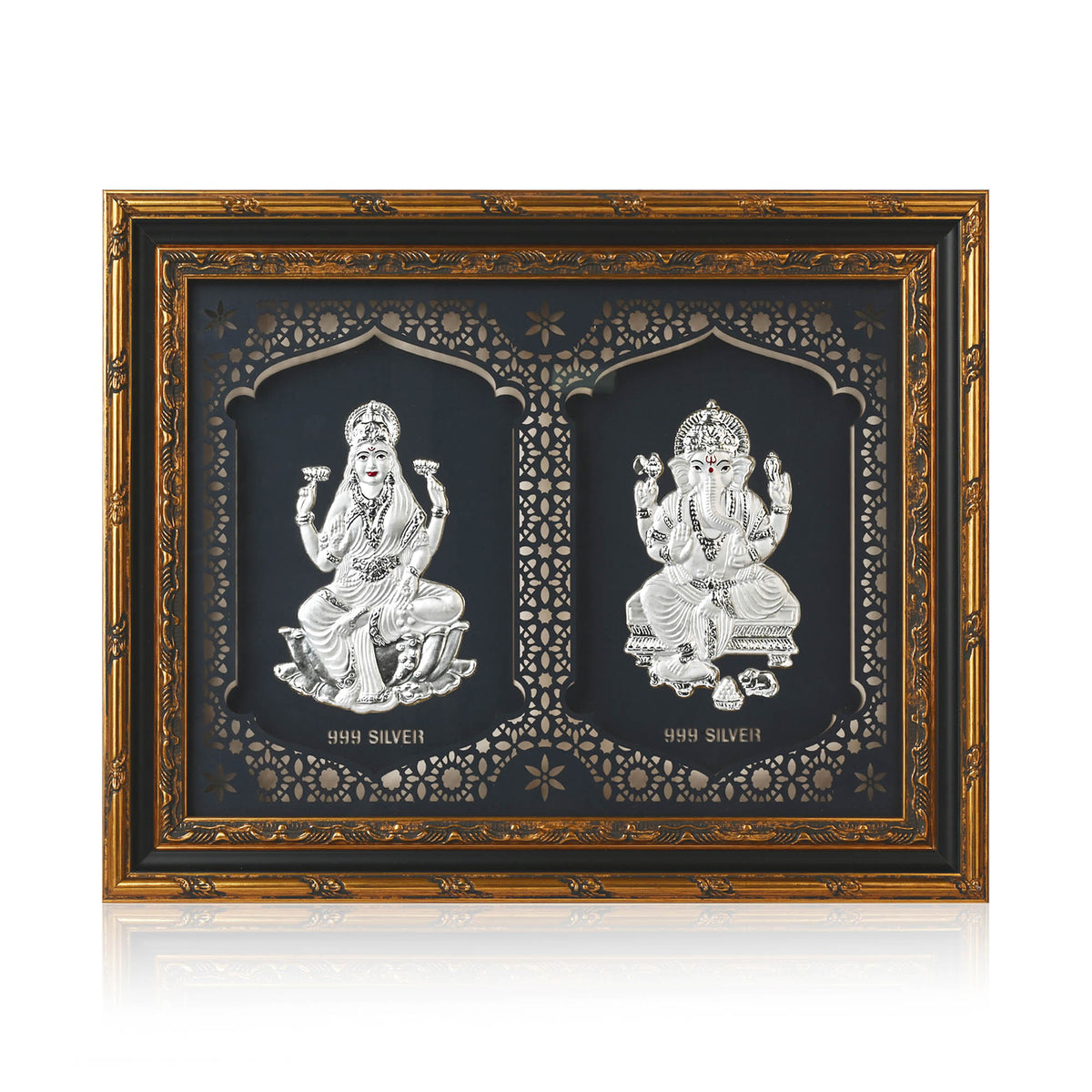 999 Silver Lakshmi Ganesh Wall Frame