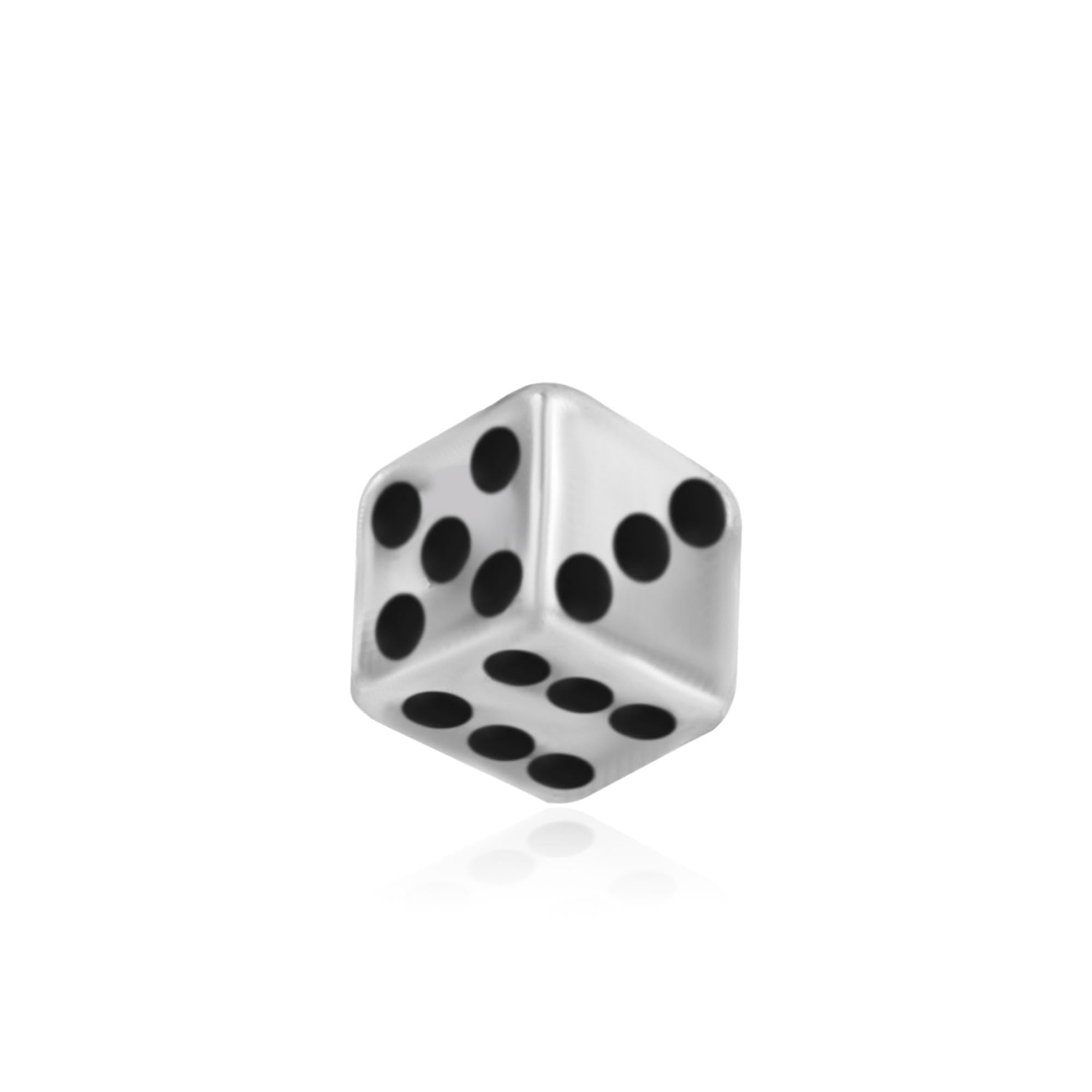 Dice Roll Oxidised Nose Pin