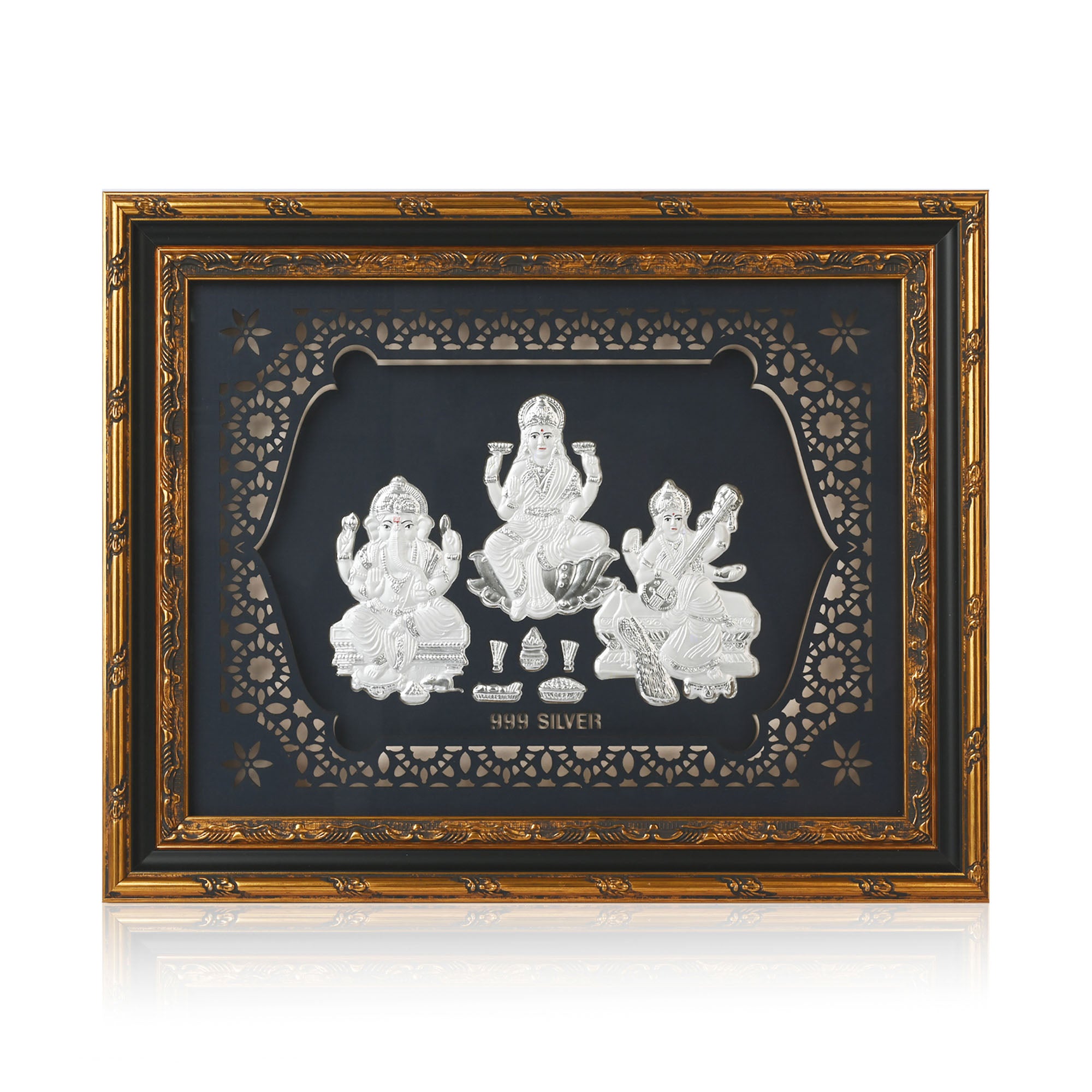 999 Silver Lakshmi Ganesh Saraswati Frame