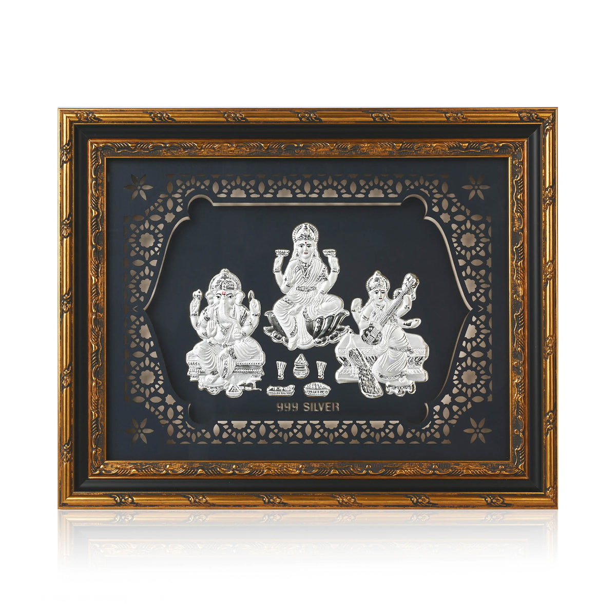 999 Silver Lakshmi Ganesh Saraswati Frame