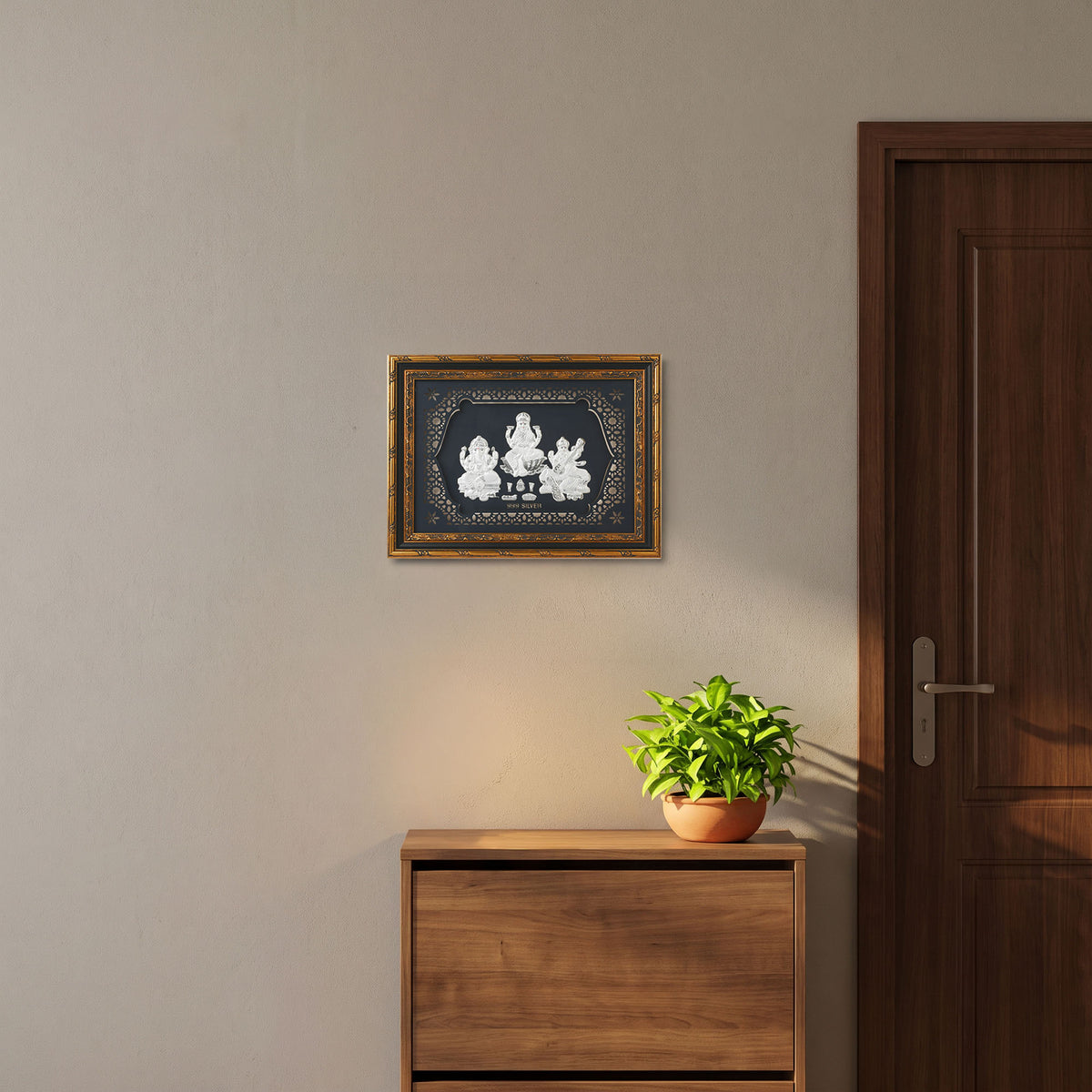 999 Silver Lakshmi Ganesh Saraswati Frame
