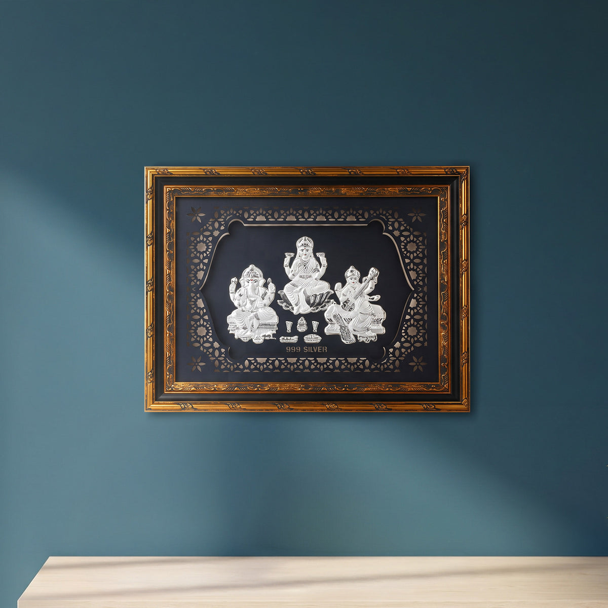 999 Silver Lakshmi Ganesh Saraswati Frame