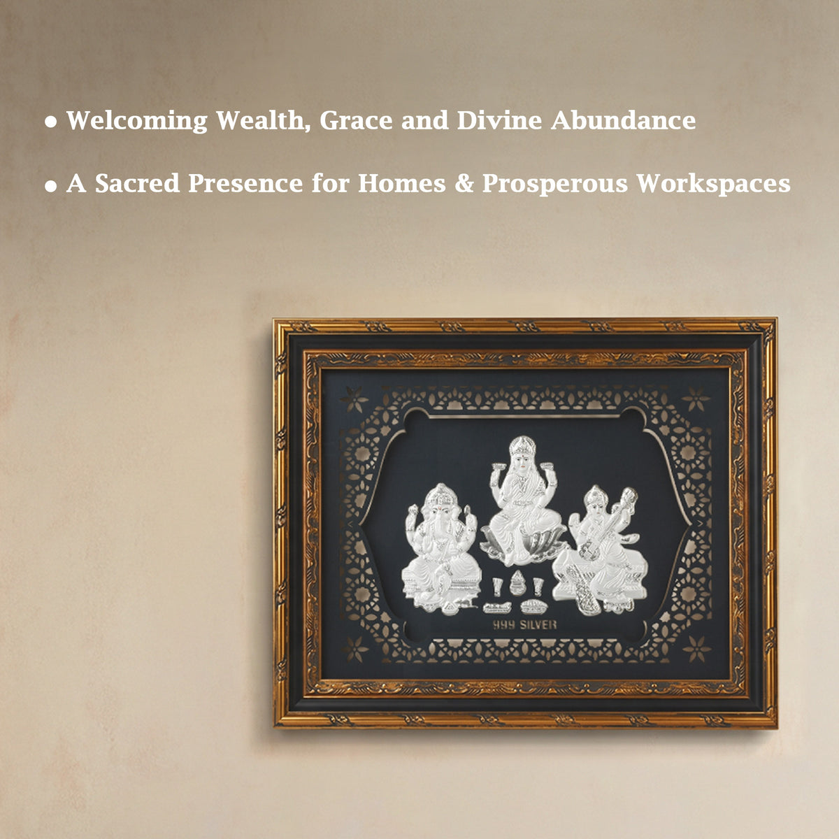 999 Silver Lakshmi Ganesh Saraswati Frame