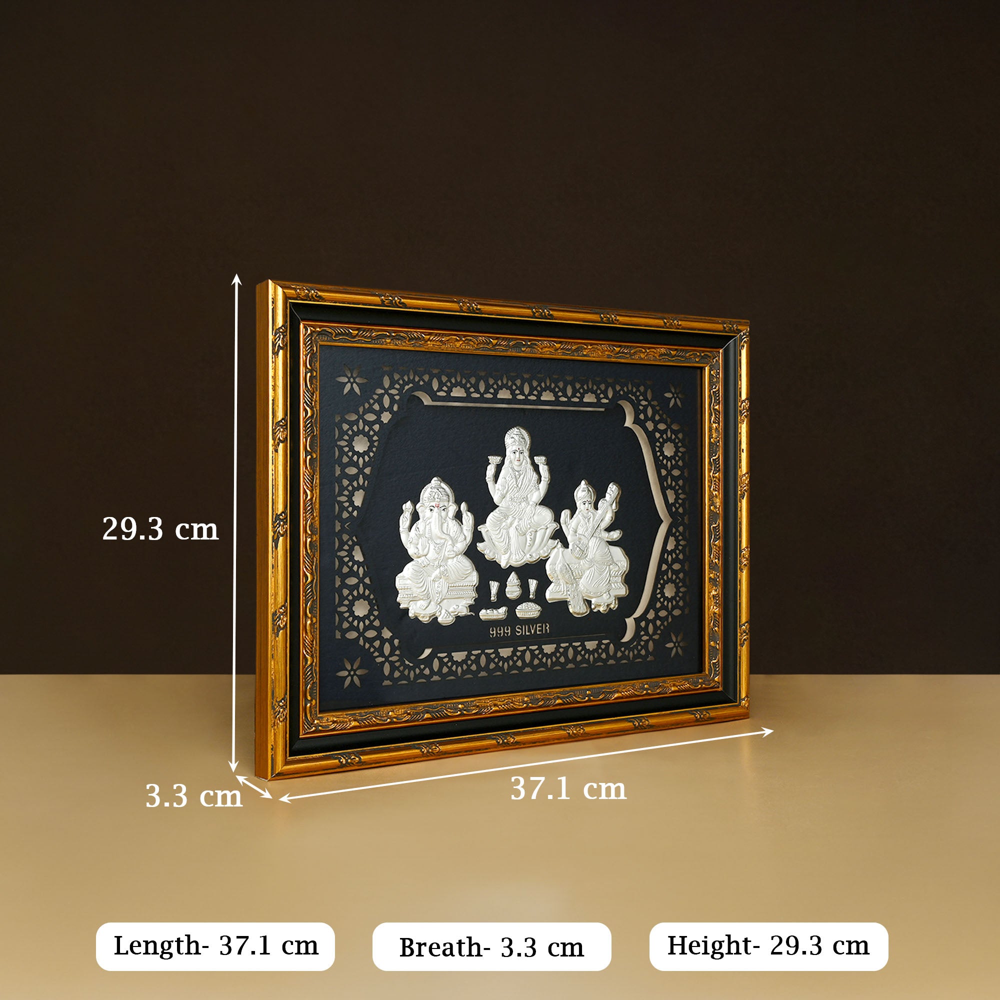 999 Silver Lakshmi Ganesh Saraswati Frame