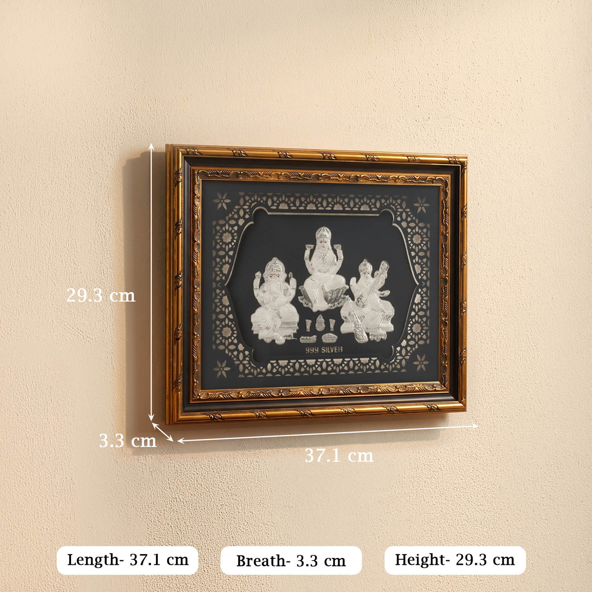 999 Silver Lakshmi Ganesh Saraswati Frame