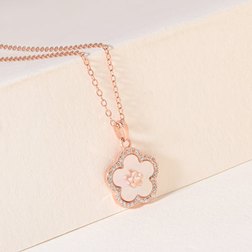 CZ Floral Pendant Necklace