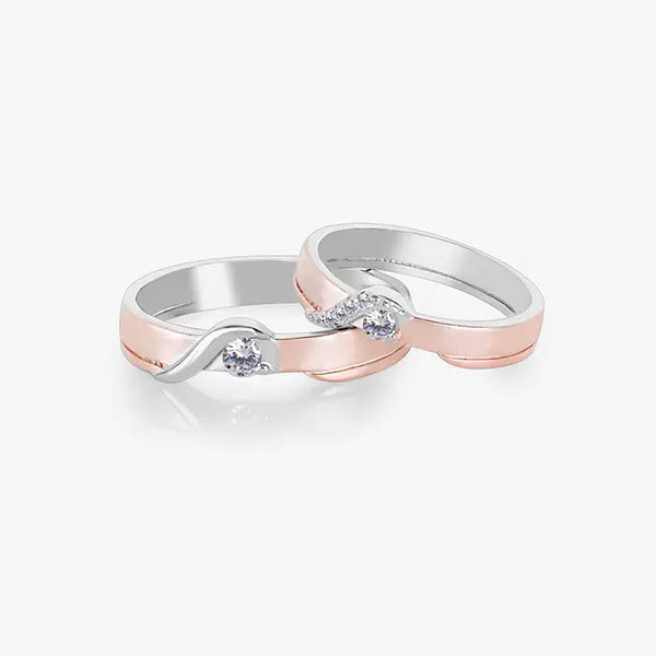 Charming Waves Rose Gold Couple Ring