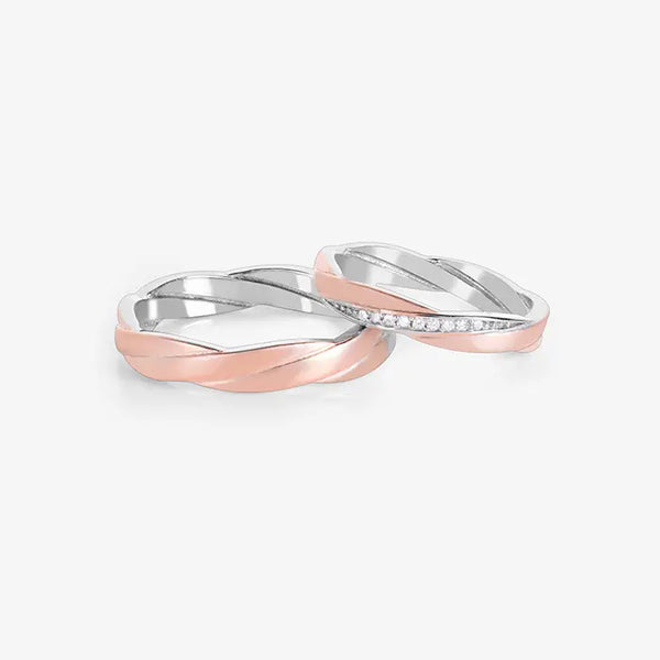 Lovebound Rose Gold Couple Rings