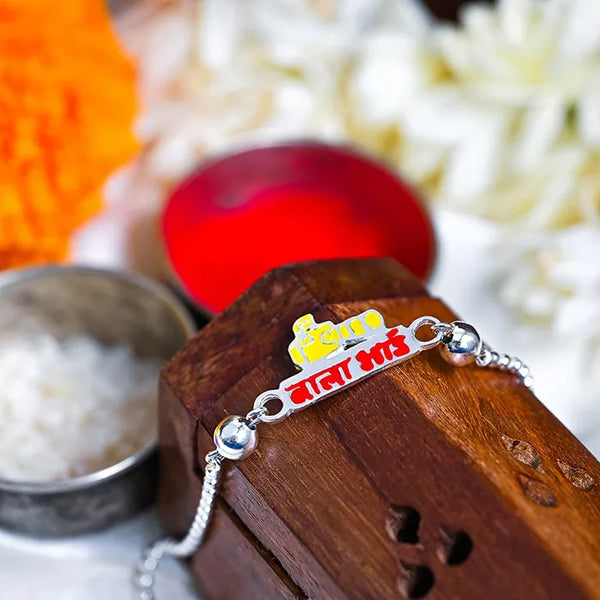 Silver Cute Bala Bhai Rakhi - Touch925