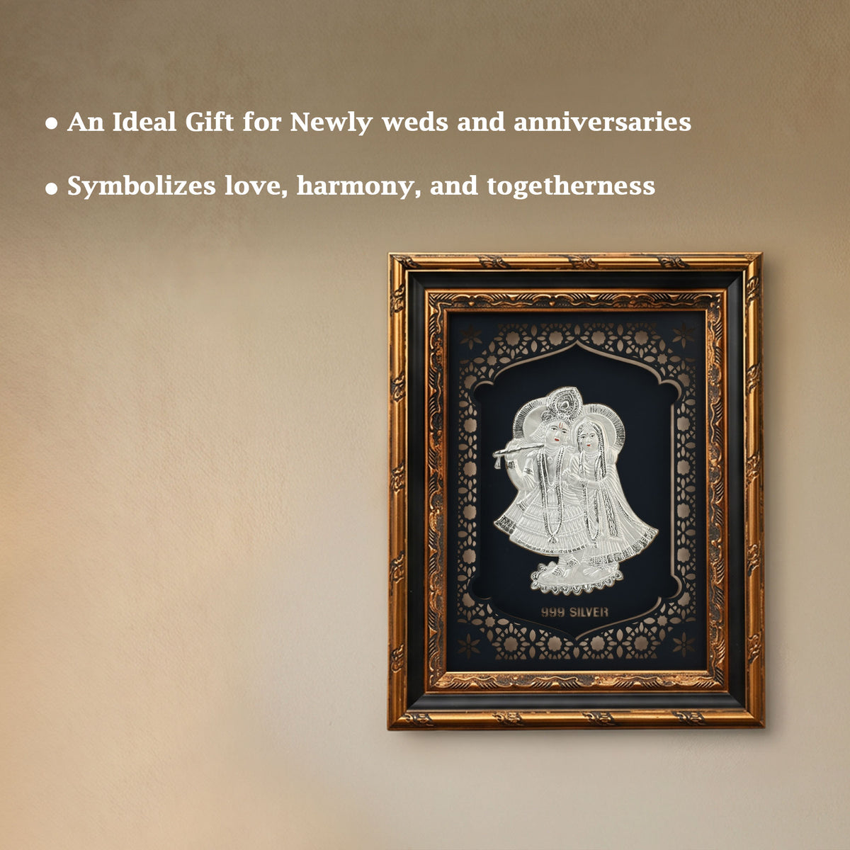 999 Silver Radha Krishna Wall Frame