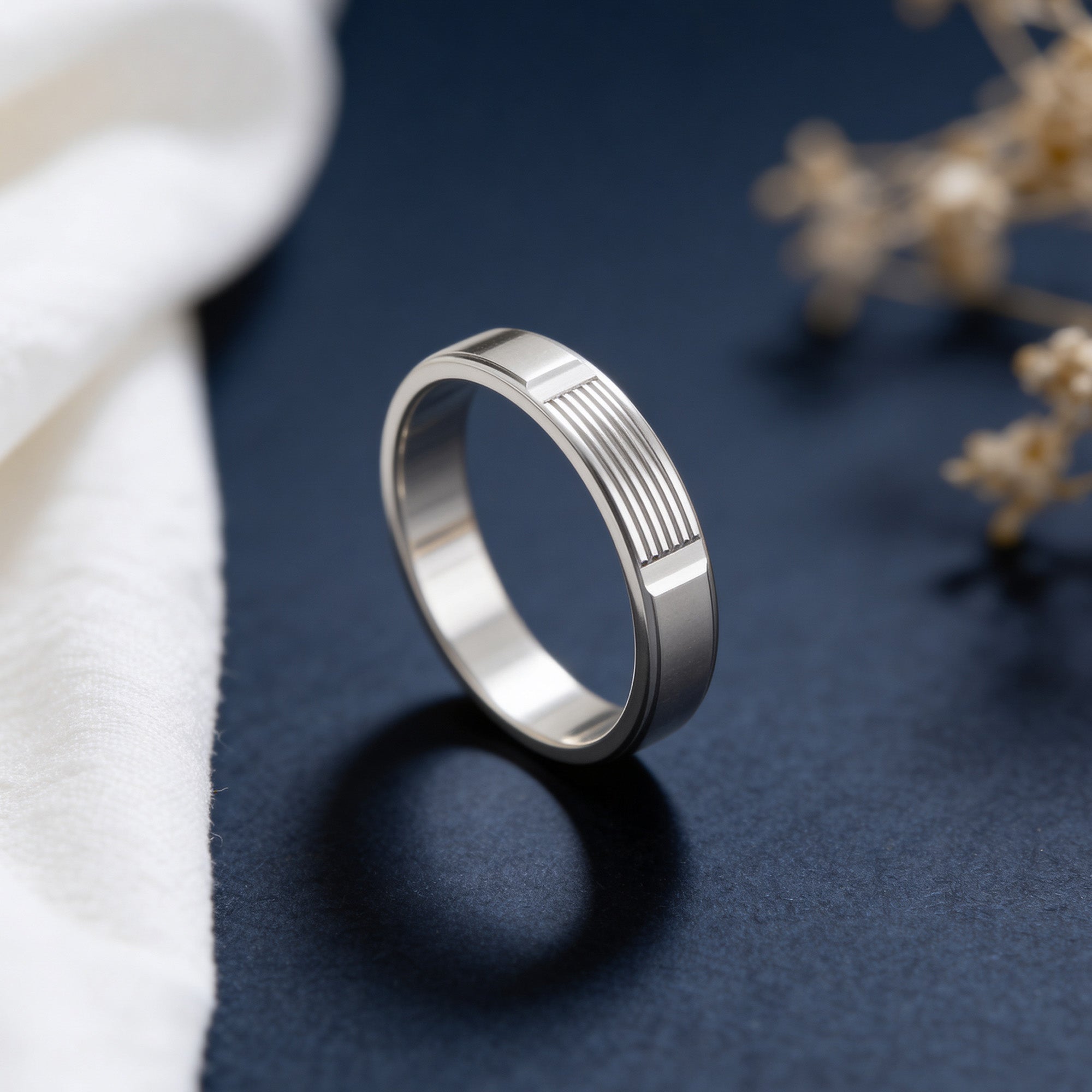 Linear Ribbed Men's Ring