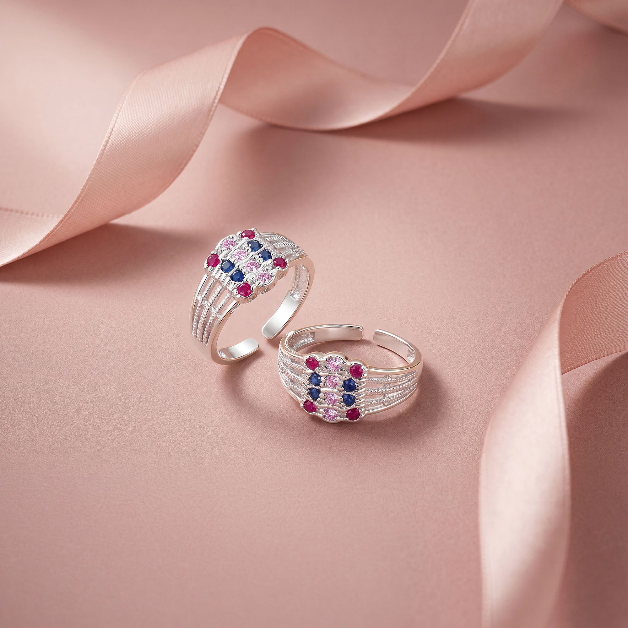 Geometric Textured Toe Ring