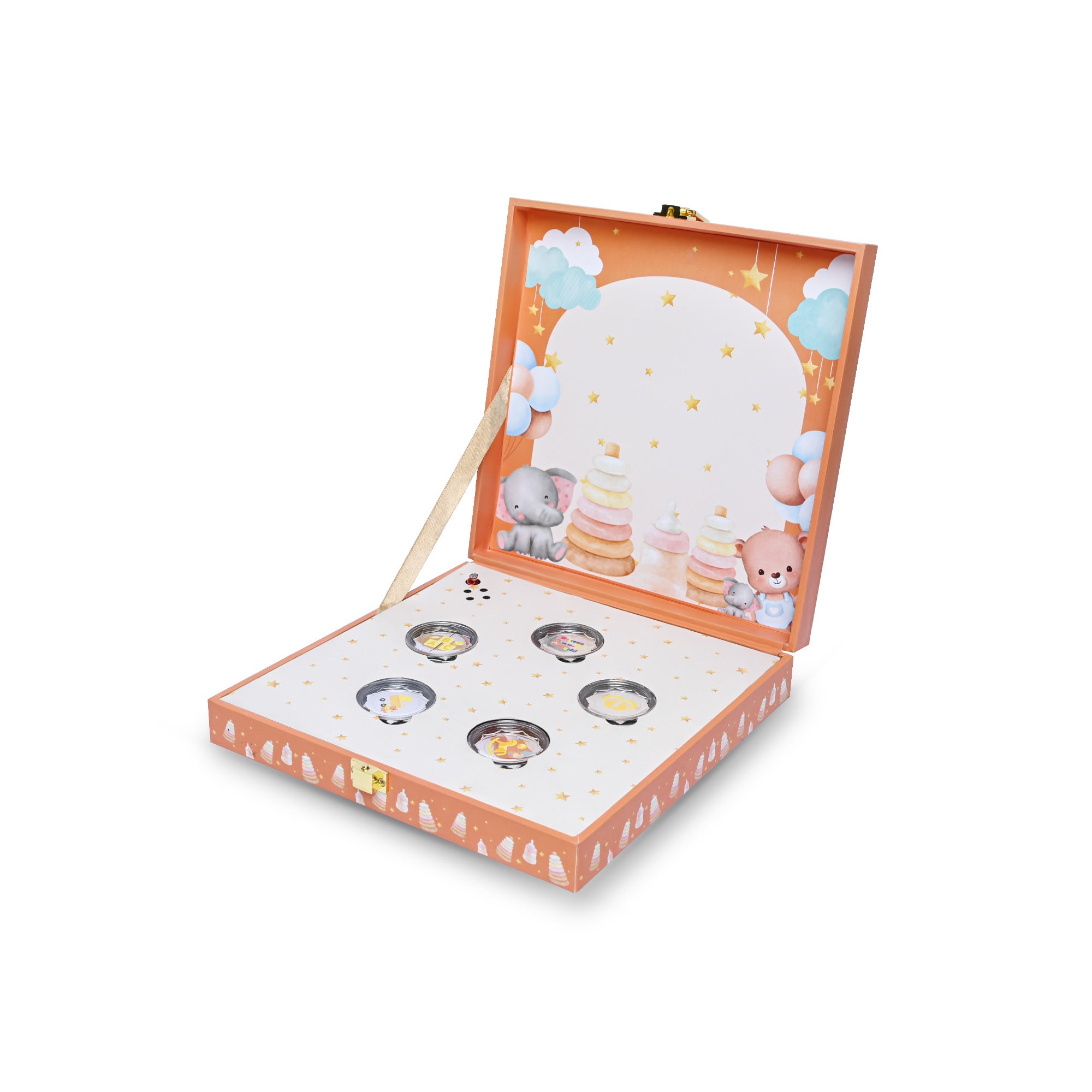 999 Silver Musical Welcome Baby Coin Box (5 Coins)