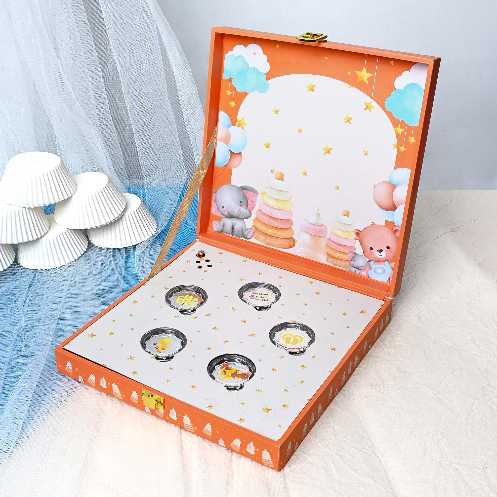 999 Silver Musical Welcome Baby Coin Box (5 Coins)