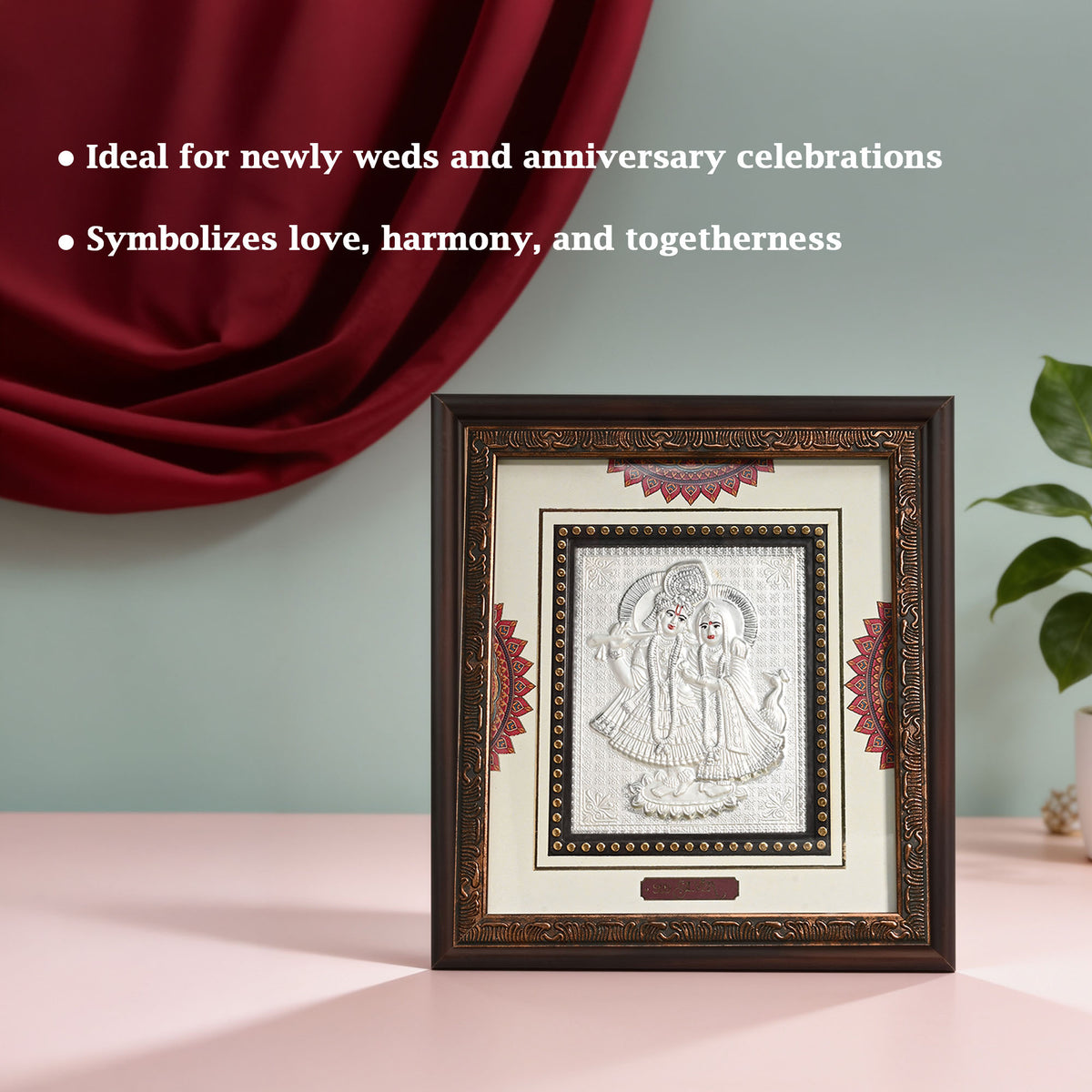 999 Silver Radha Krishna Art Frame