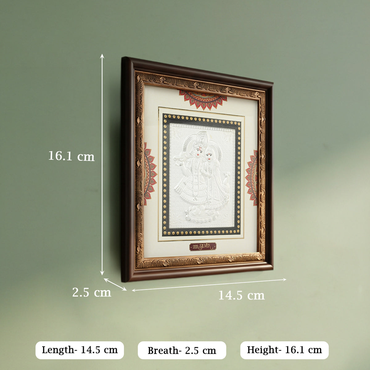 999 Silver Radha Krishna Art Frame