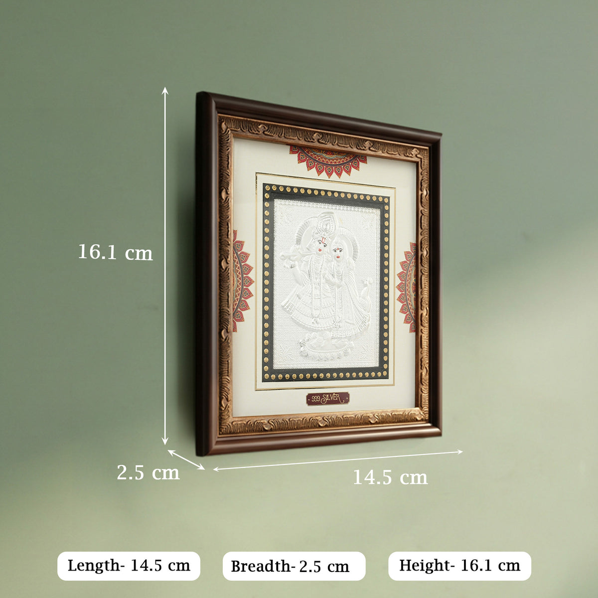999 Silver Radha Krishna Art Frame